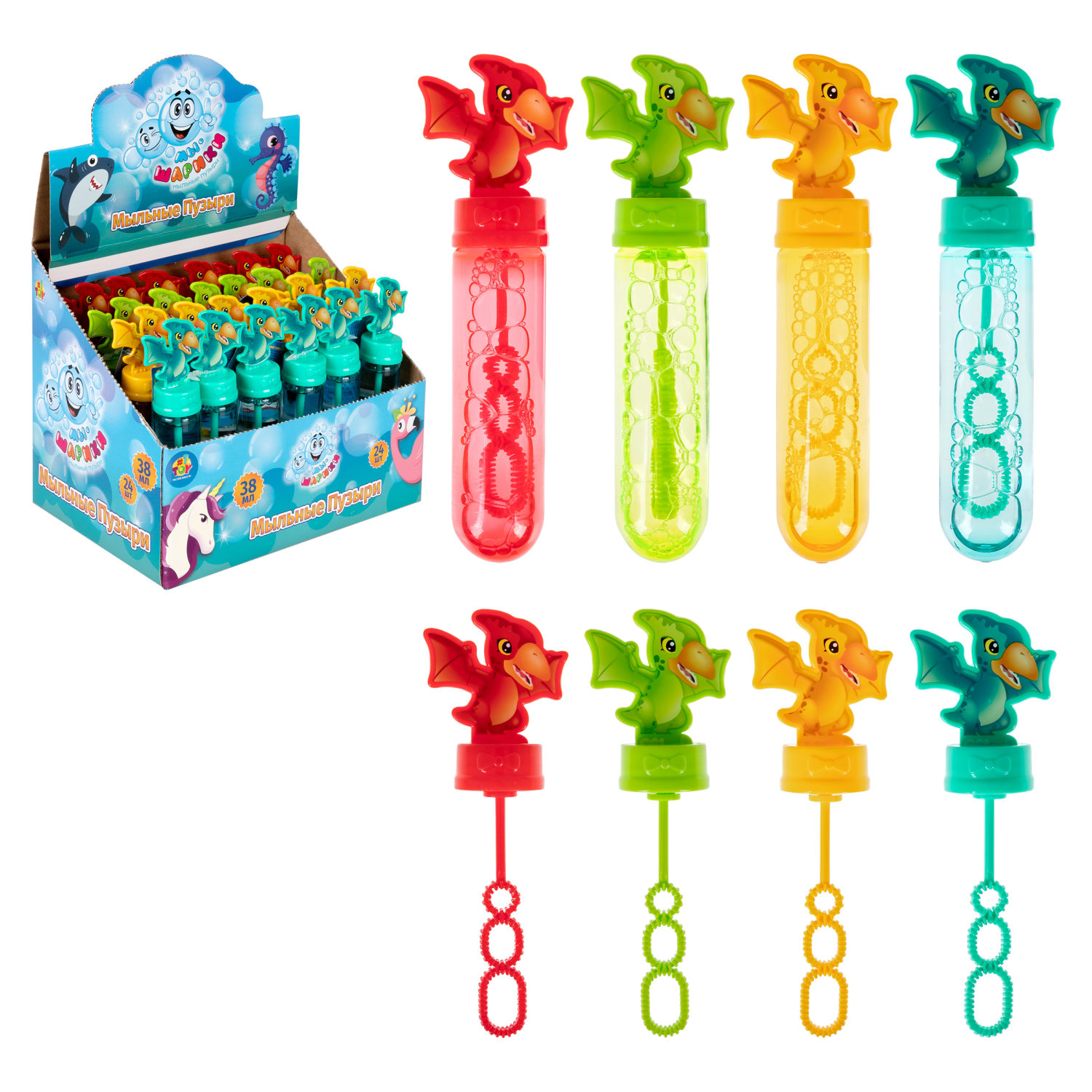 Мыльные пузыри 1TOY Мы-шарики! Динозавр птеродактиль, 38 мл, в ассортименте