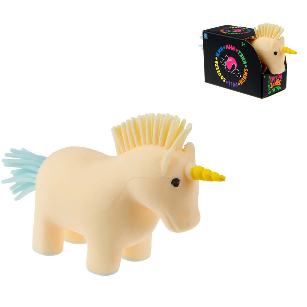 1toy Крутой замес бежевый единорог 12*6см , в кор.