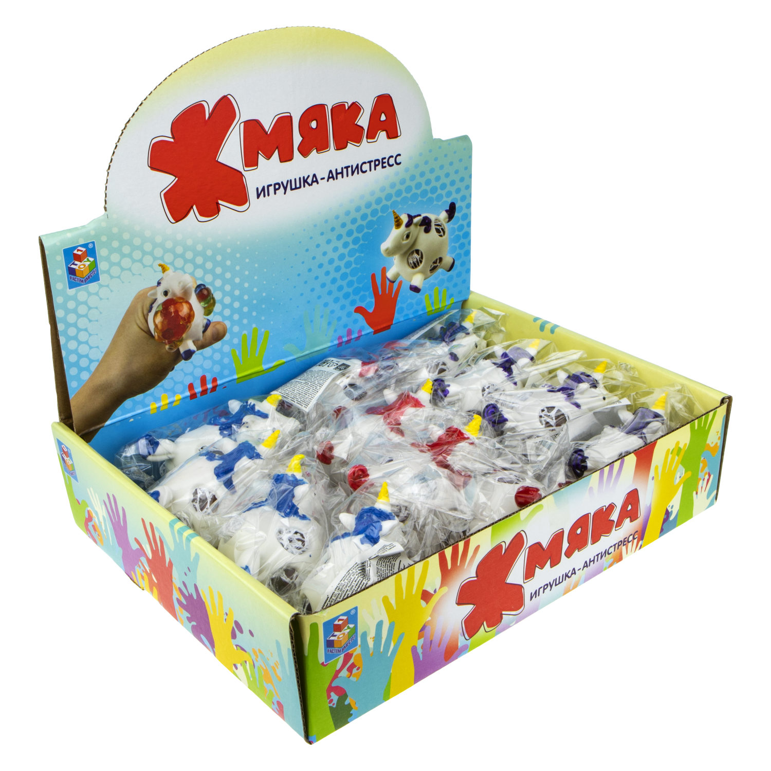 1toy Жмяка единорог с разноцветными шариками