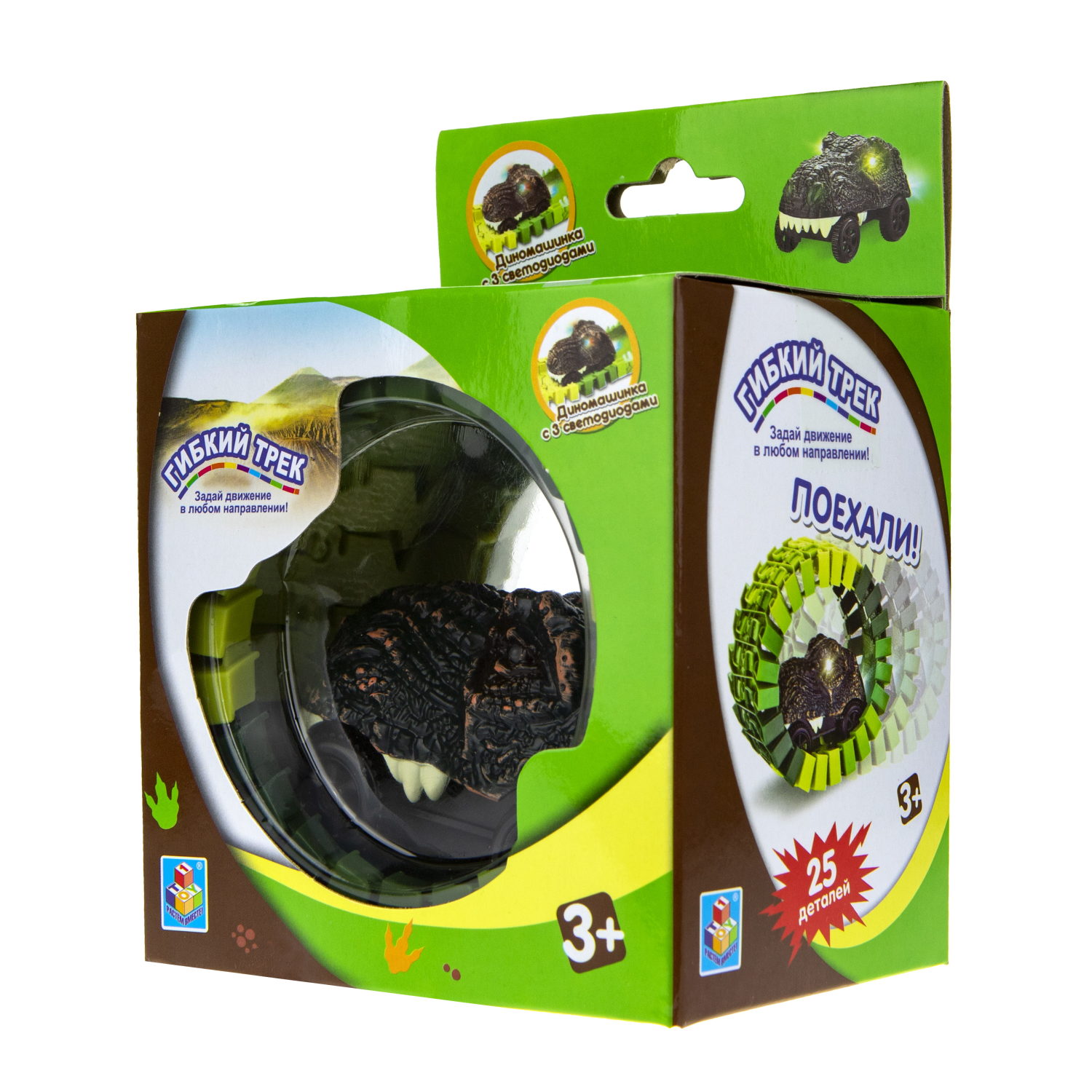 Автотрек 1TOY «Динопарк», гибкий трек с машинкой