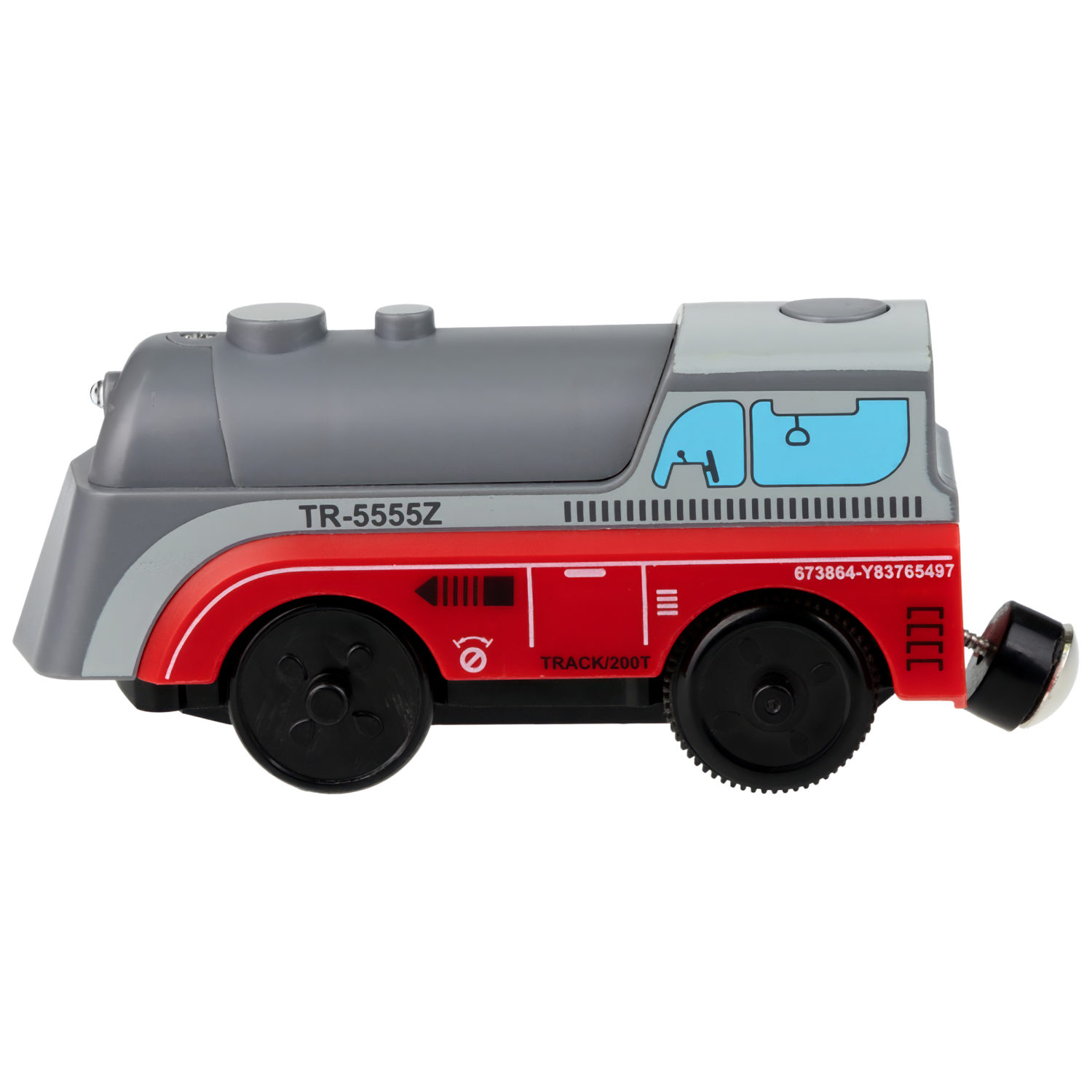 Деревянная железная дорога 1TOY GOODOK "Осторожо, переезд!" с электропоездом и аксессуарами, 35 деталей