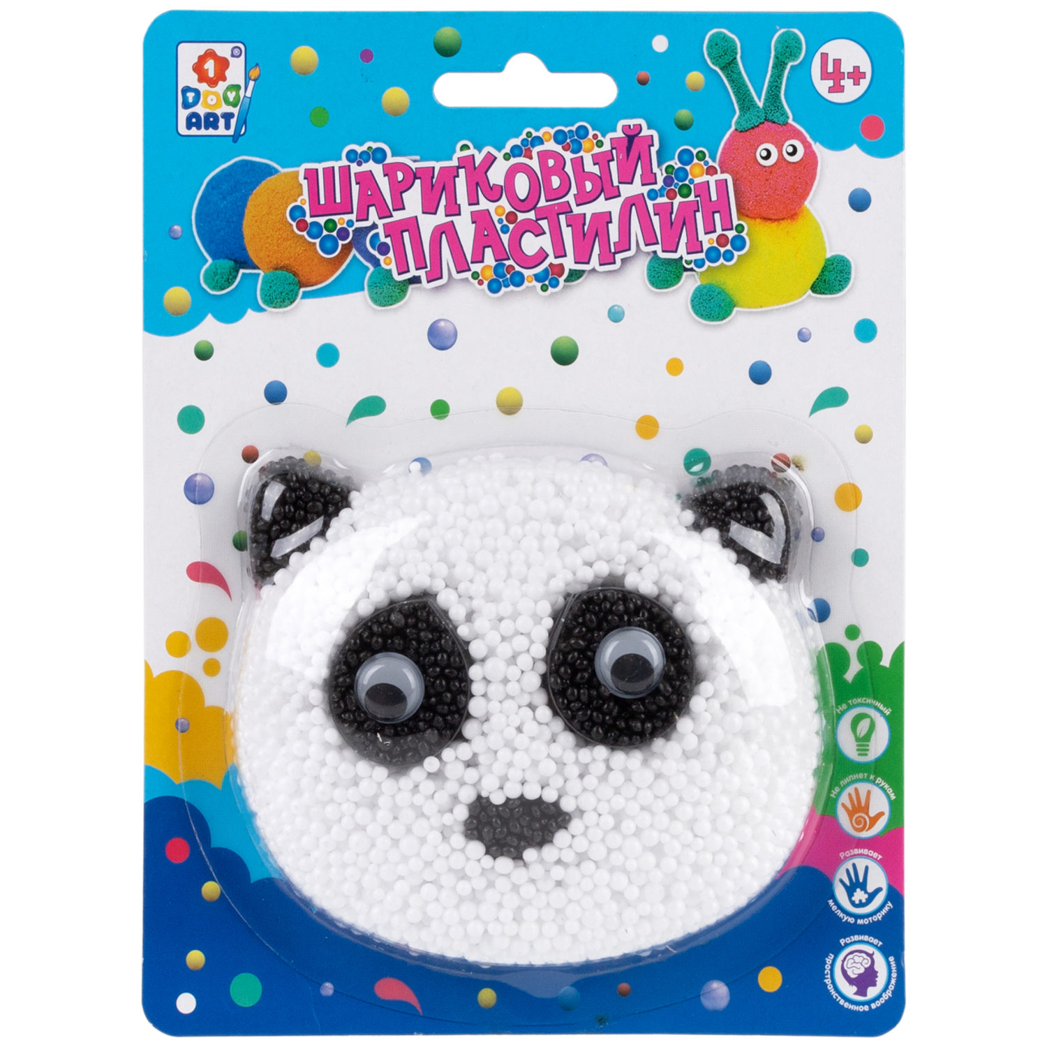 Шариковый пластилин "Панда", в блистере 17,8х13х2,5 см