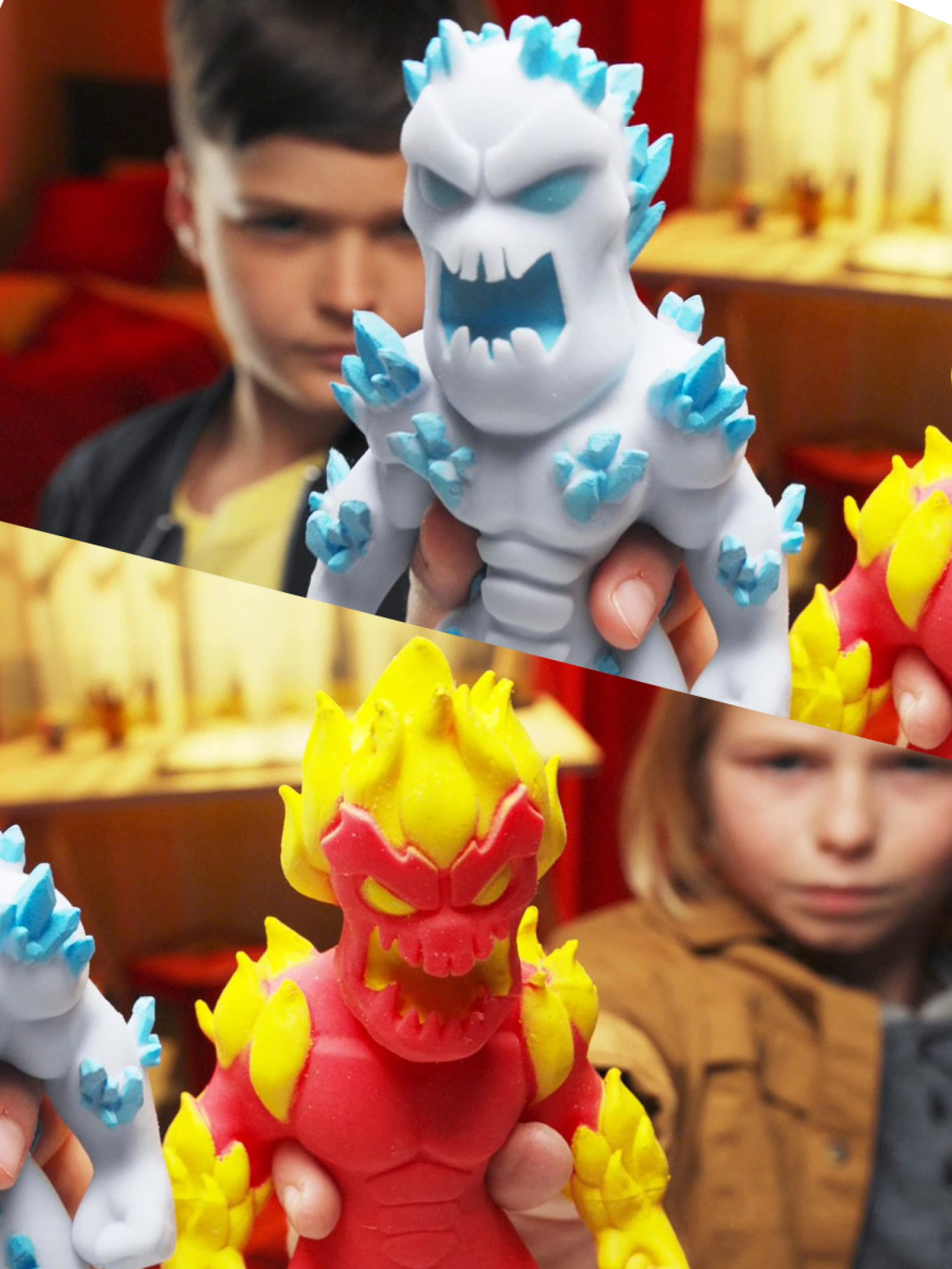 Тянущаяся фигурка 1TOY Monster Flex серия 4, Огненный монстр тянучка, 15 см