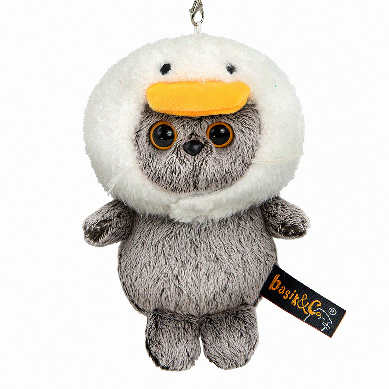 Мягкая игрушка Кот Басик "Гусик", с кольцом, 11 см