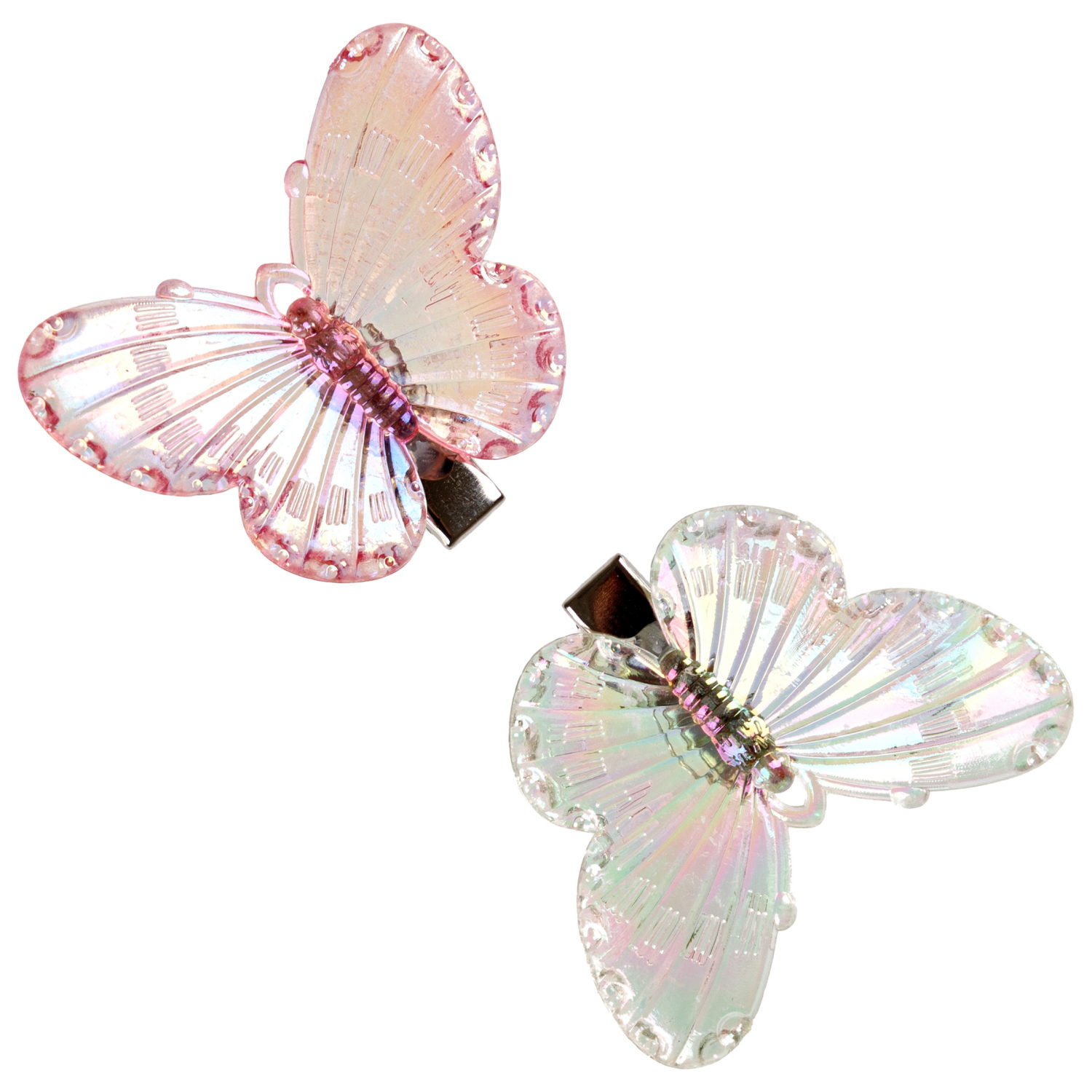 Заколки для волос Lukky Fashion Бабочки Crystal, детские, для девочки, зажимы, 4 вида в ассортименте, набор 2 шт.