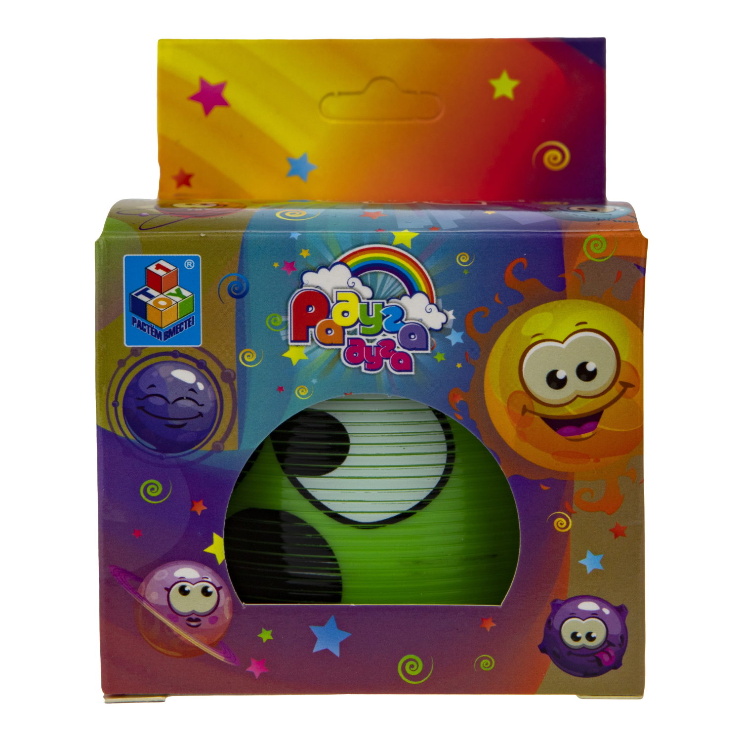 Пружинка радуга 1TOY «Радуга-дуга» Эмоции, 7,5*7,5 см, 6 видов в ассортименте