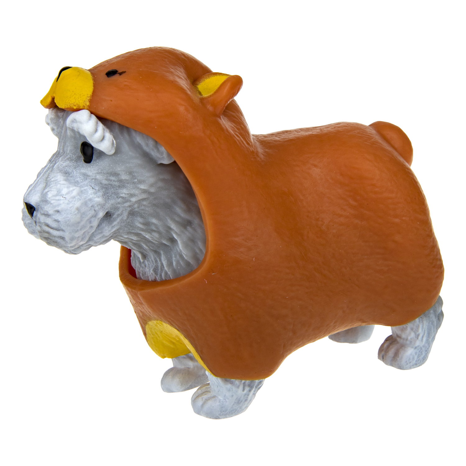 Антистресс игрушка 1TOY Прокачка для собачки серия 2, тянущаяся собачка в костюмчике, тянучка Шнауцер - мишка