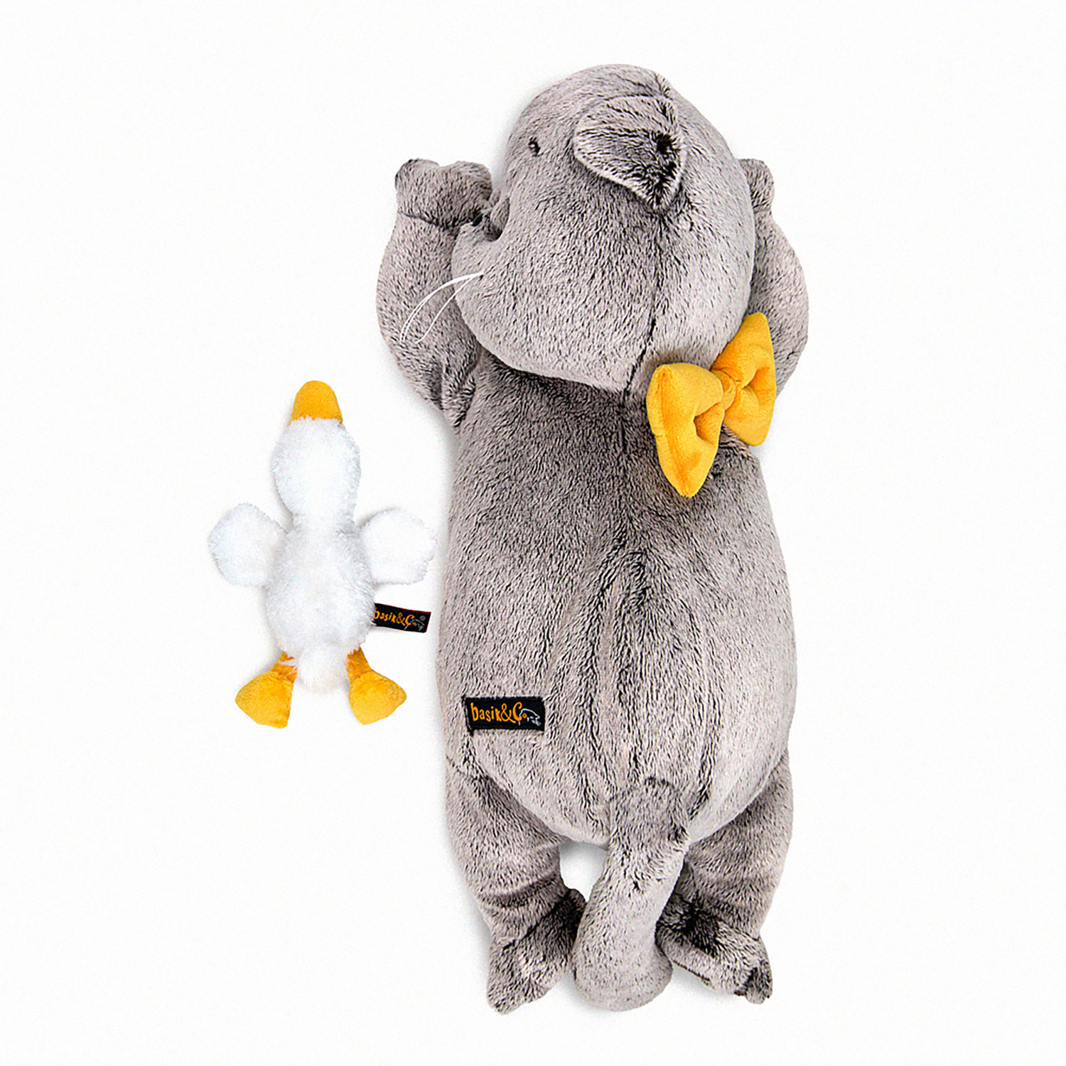 Мягкая игрушка Кот Басик сонный с Гусиком (пижамница), 50 см