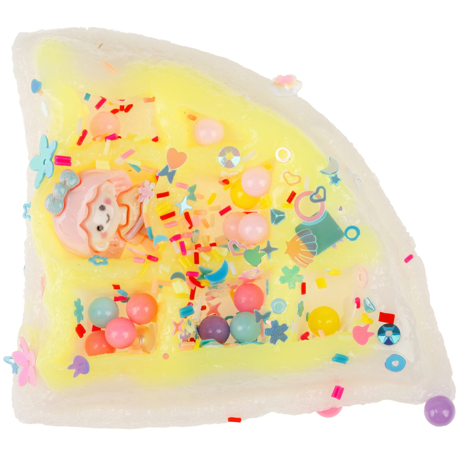 Игрушка-антистресс 1TOY Крутой замес «Няшка-вкусняшка», «Вафля бельгийская с посыпками», с колокольчиком, с желто-белой глазурью и куклой