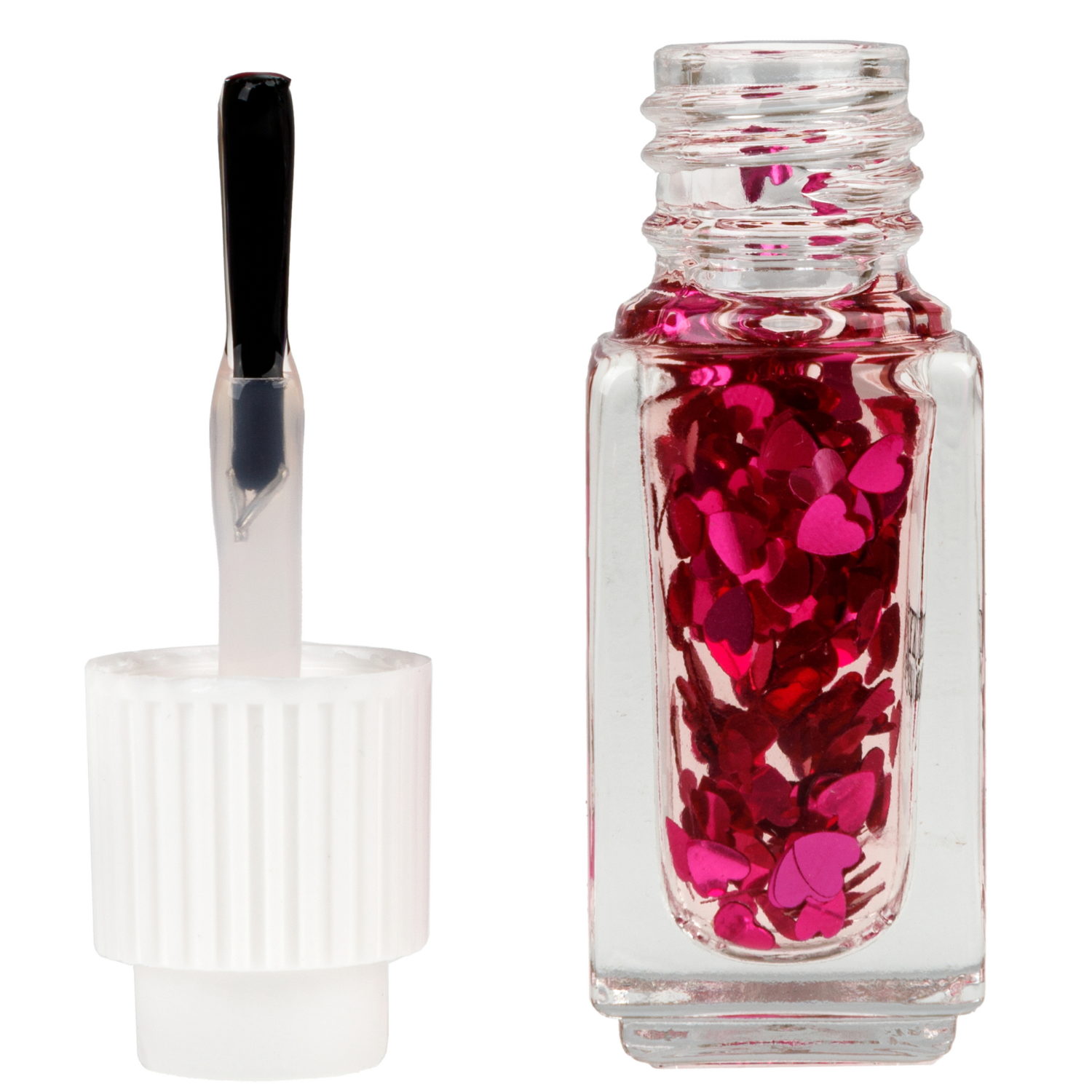 Двойной лак для детских ногтей Lukky Angel Just Duet серебряный металлик и красный с блестками, 2 по 4 мл