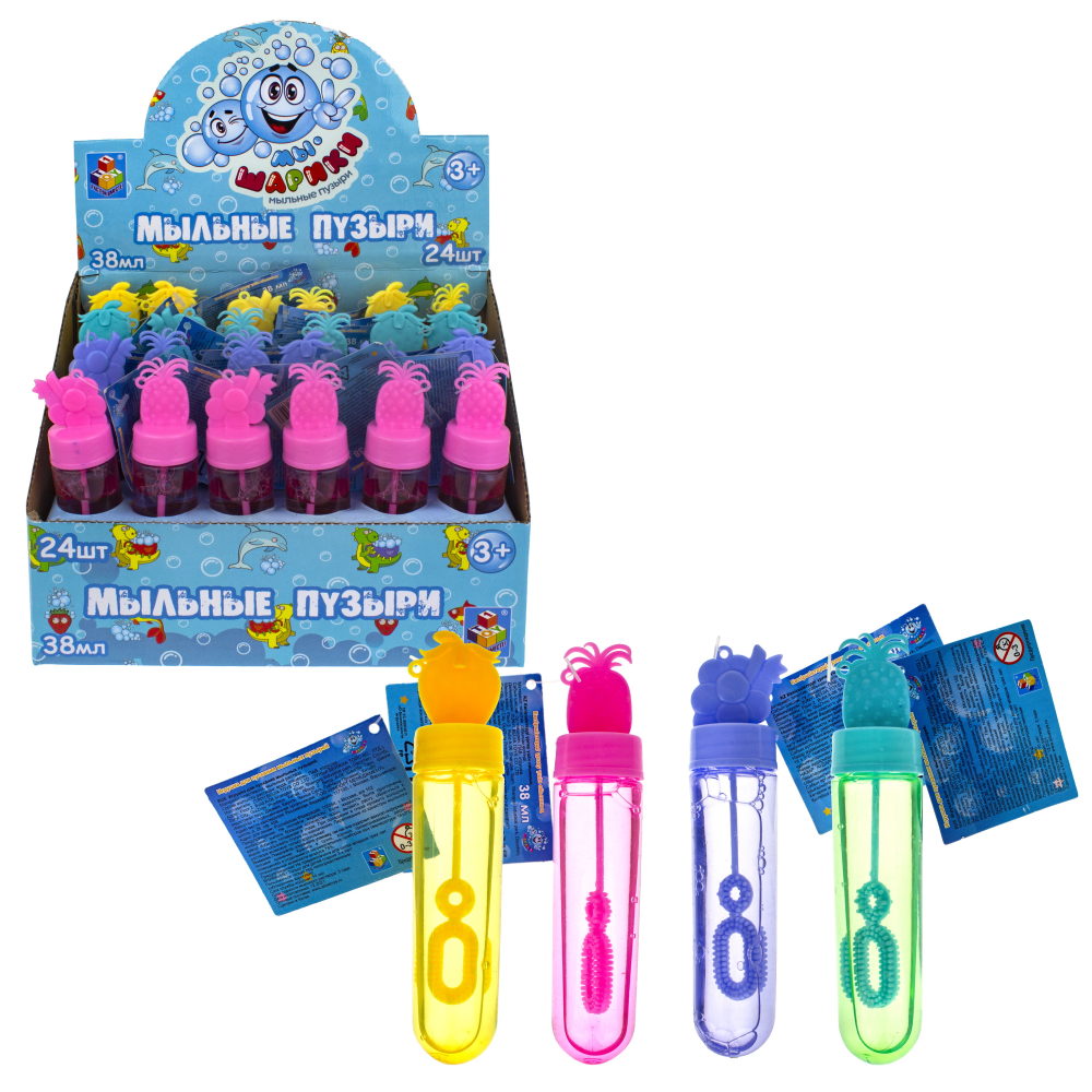 Мыльные пузыри 1TOY Мы-шарики! Фрукты, 38 мл