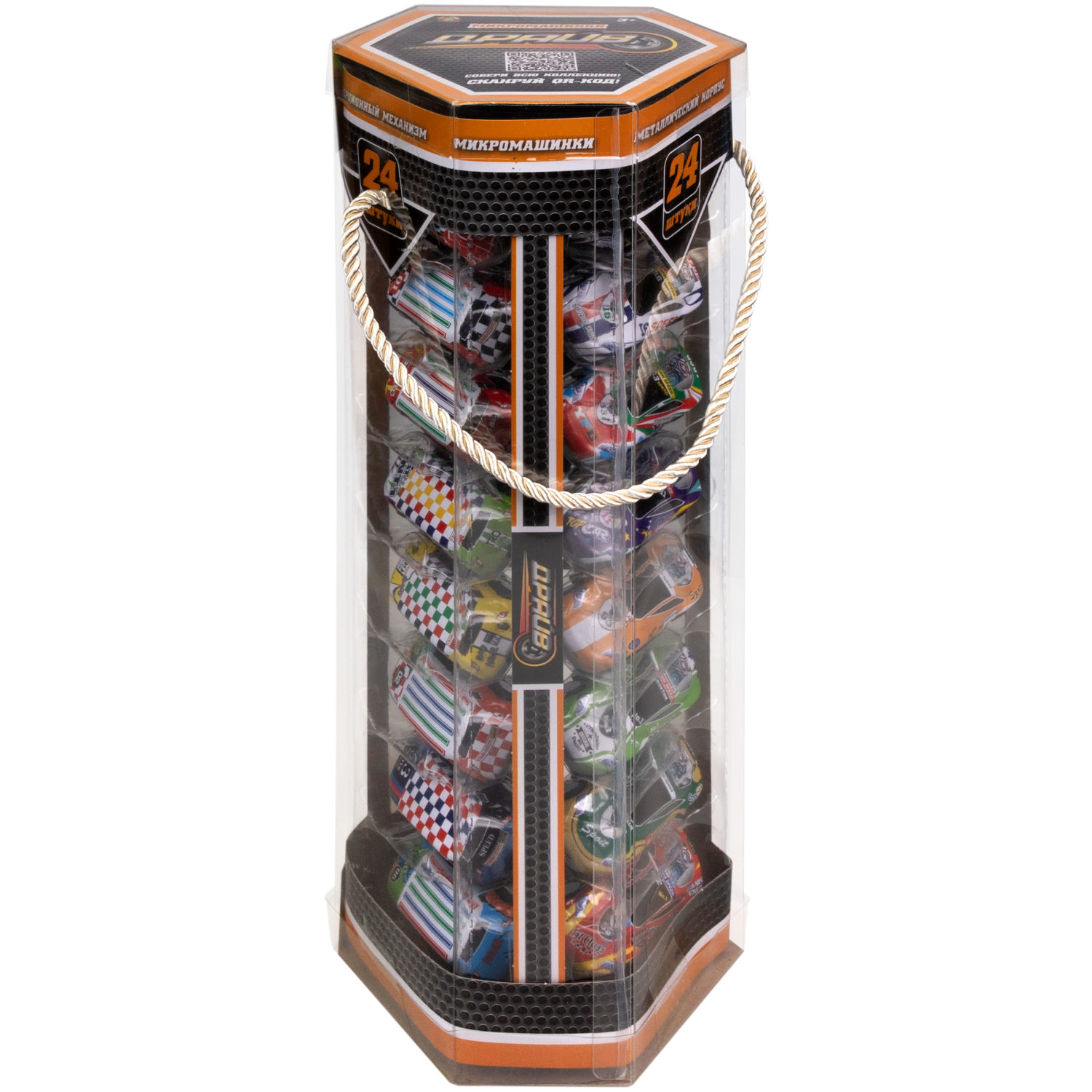 Набор металлических машинок 1TOY Драйв, инерционные, гоночные, маленькие, 6,8 см, 24 шт.