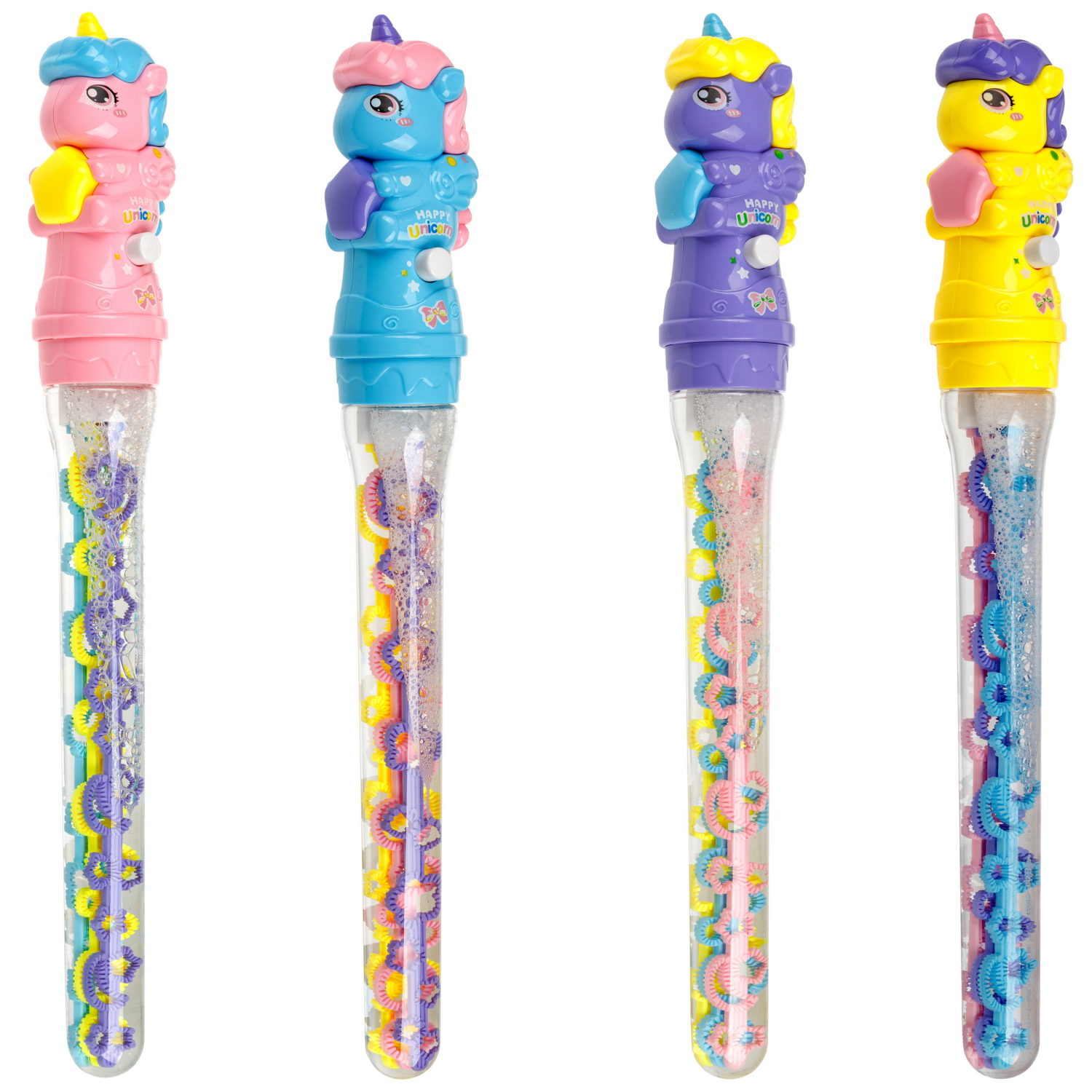 Мыльные пузыри 1TOY Мы-шарики! Единорог с веерным венчиком, 160 мл, 3 цвета в ассортименте