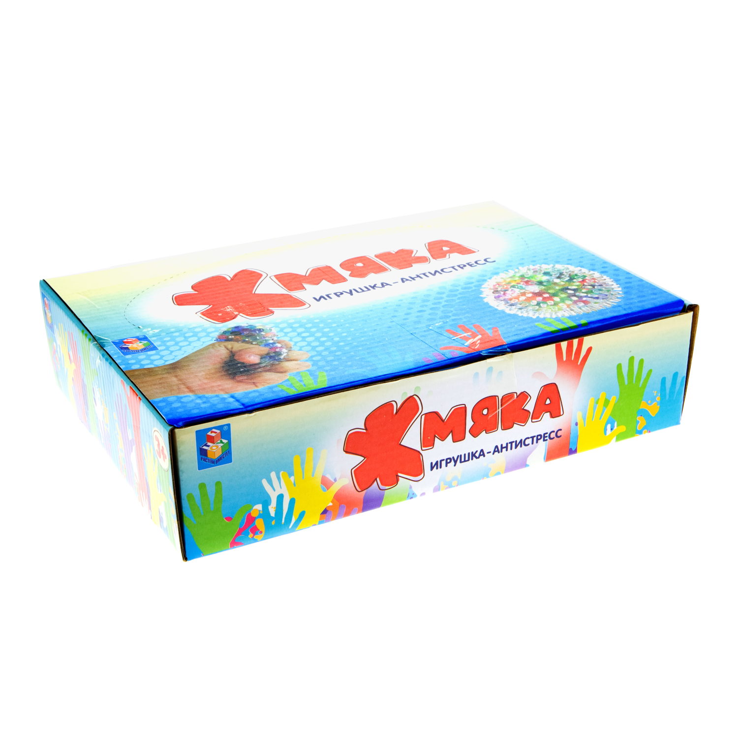 1toy Жмяка шар игольчатый с разноцветными шариками, 6,5 см, 12 шт. в д/б