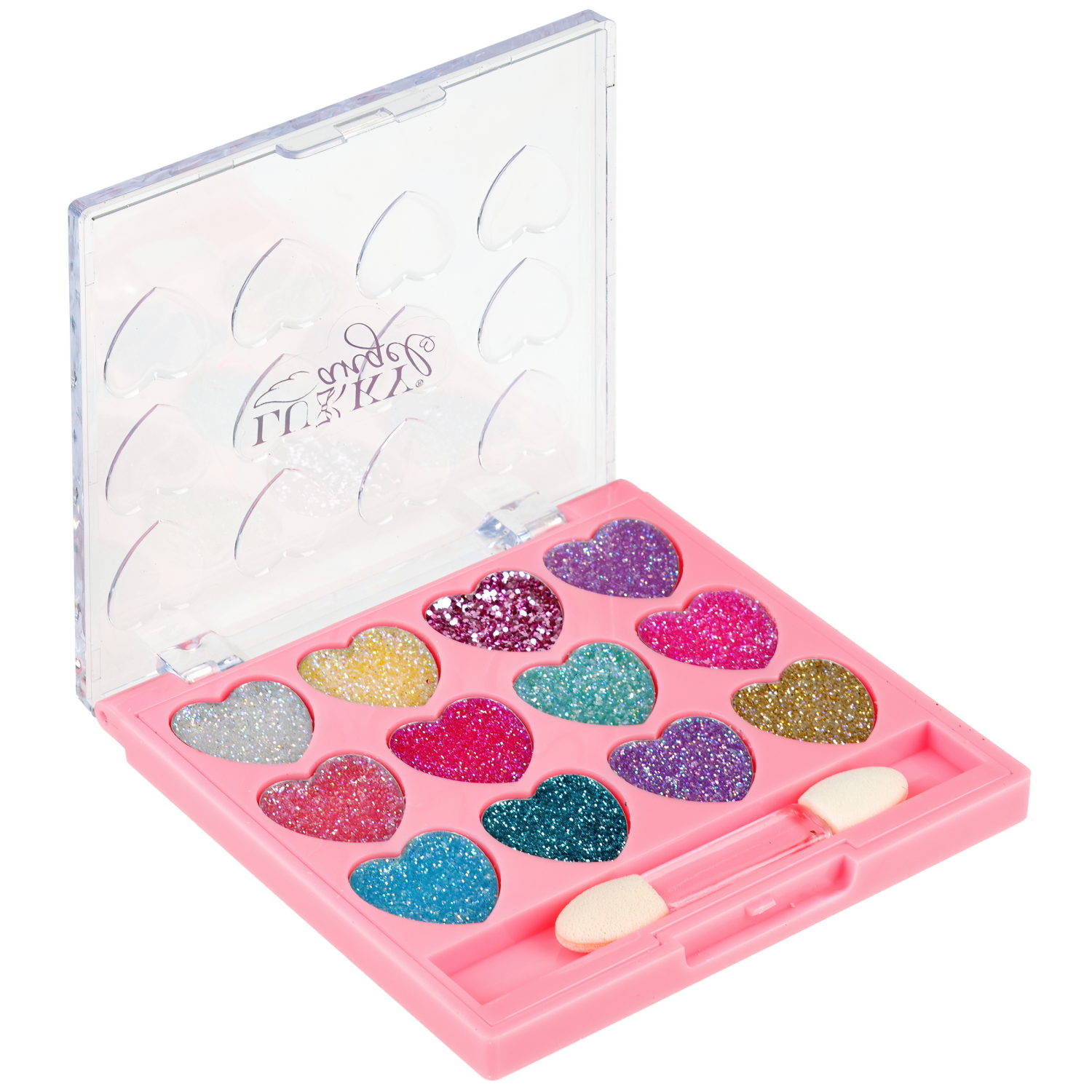 Палетка крем-теней для век детских Lukky Angel, «Сердечки», 12 цветов, розовая коллекция, 9 г