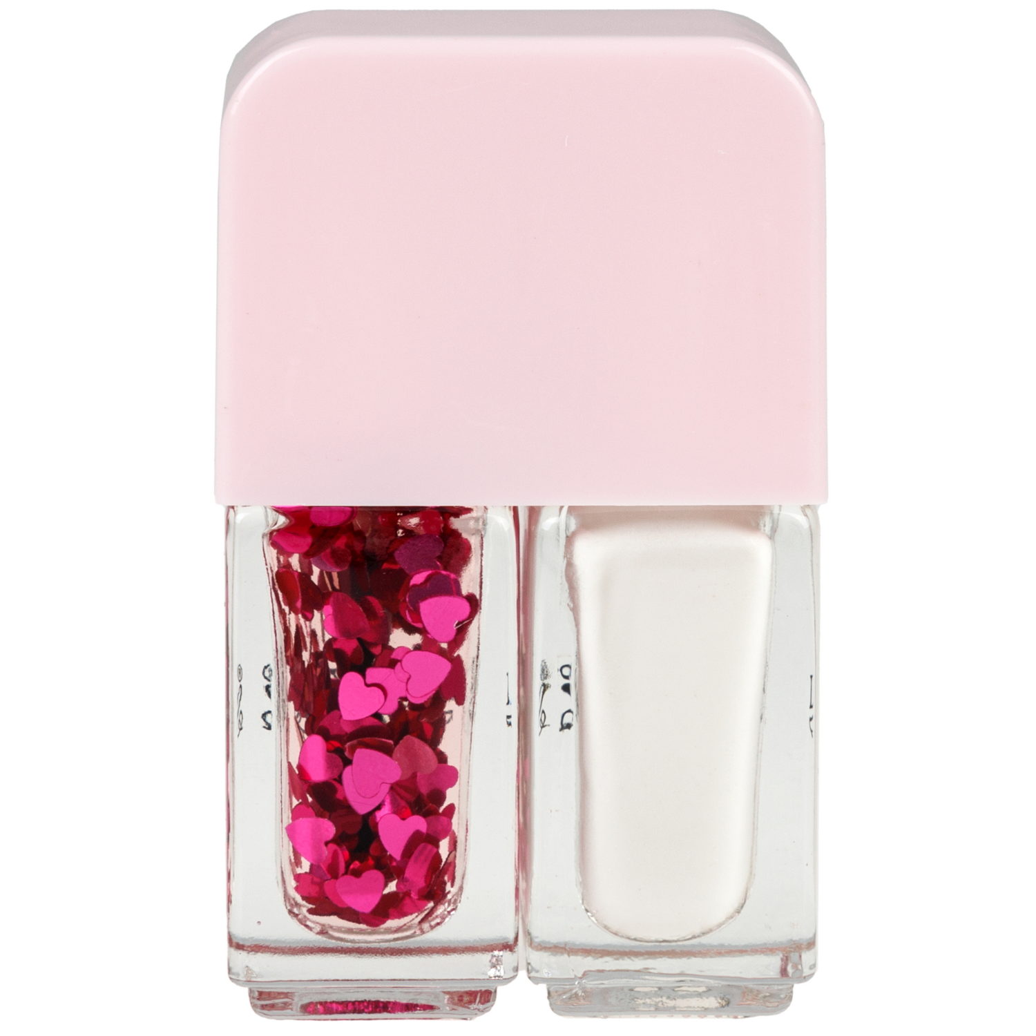 Двойной лак для детских ногтей Lukky Angel Just Duet серебряный металлик и красный с блестками, 2 по 4 мл