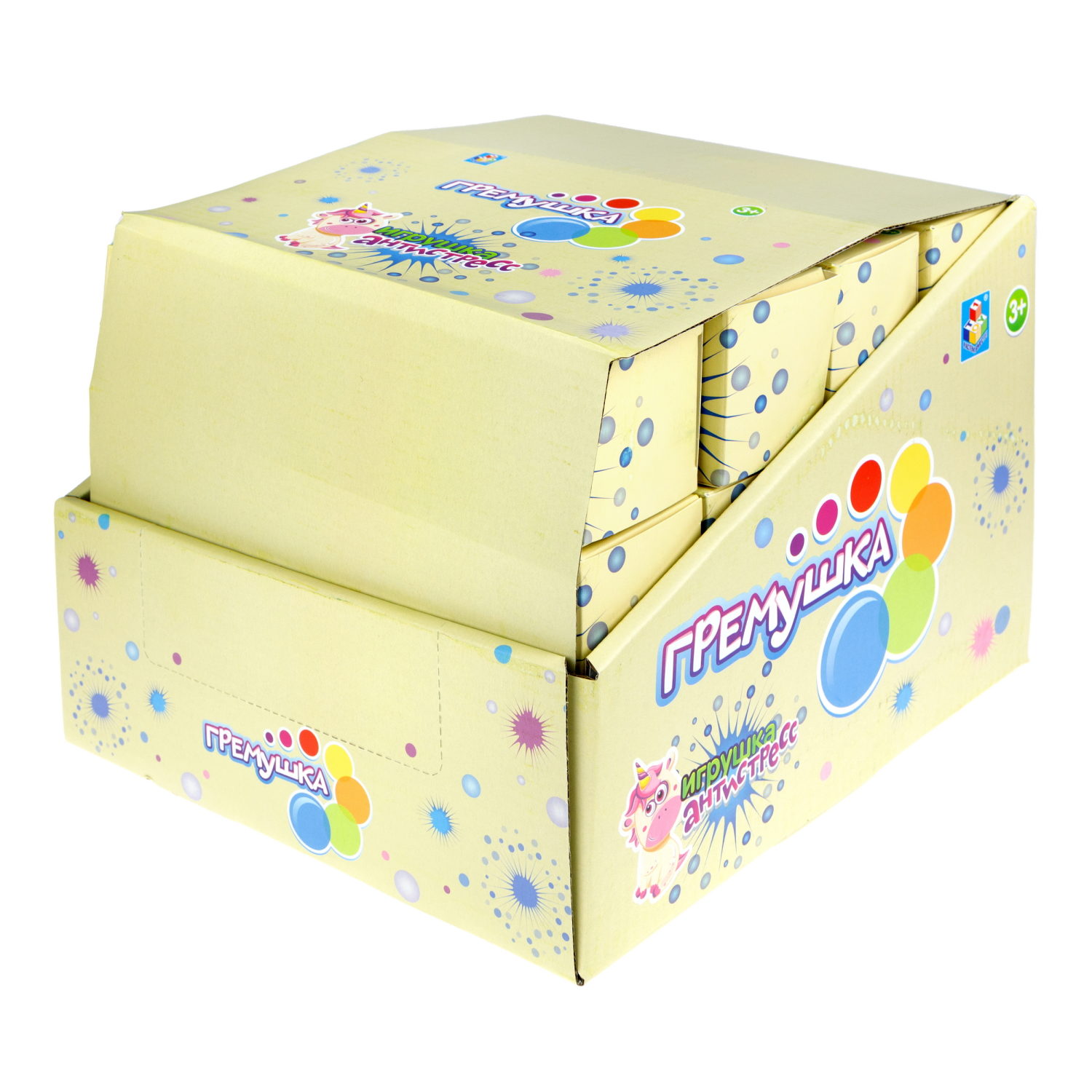 Единорог 1TOY Гремушка, 3 цвета в ассортименте