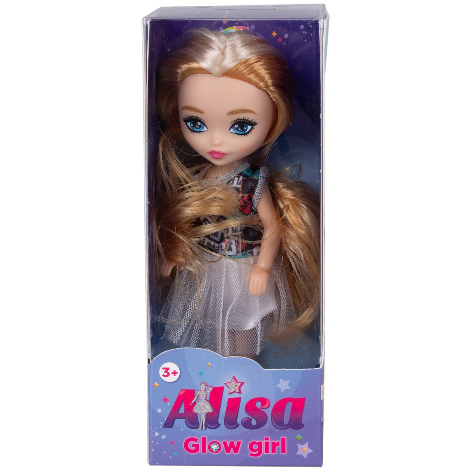 Кукла 1TOY ALISA GLOW GIRL, с разноцветными волосами, 15 см
