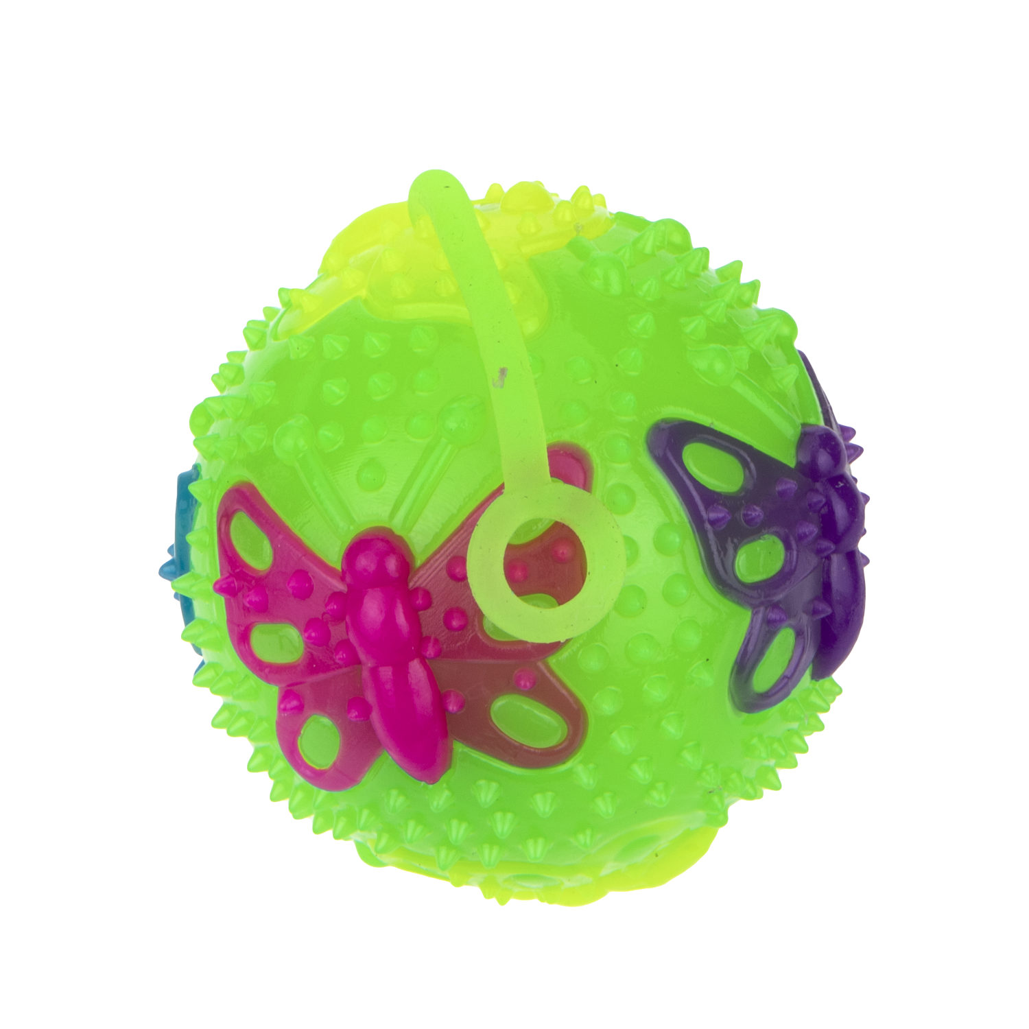 Мячик-прыгун 1TOY бабочка, со светом, 7,5 см