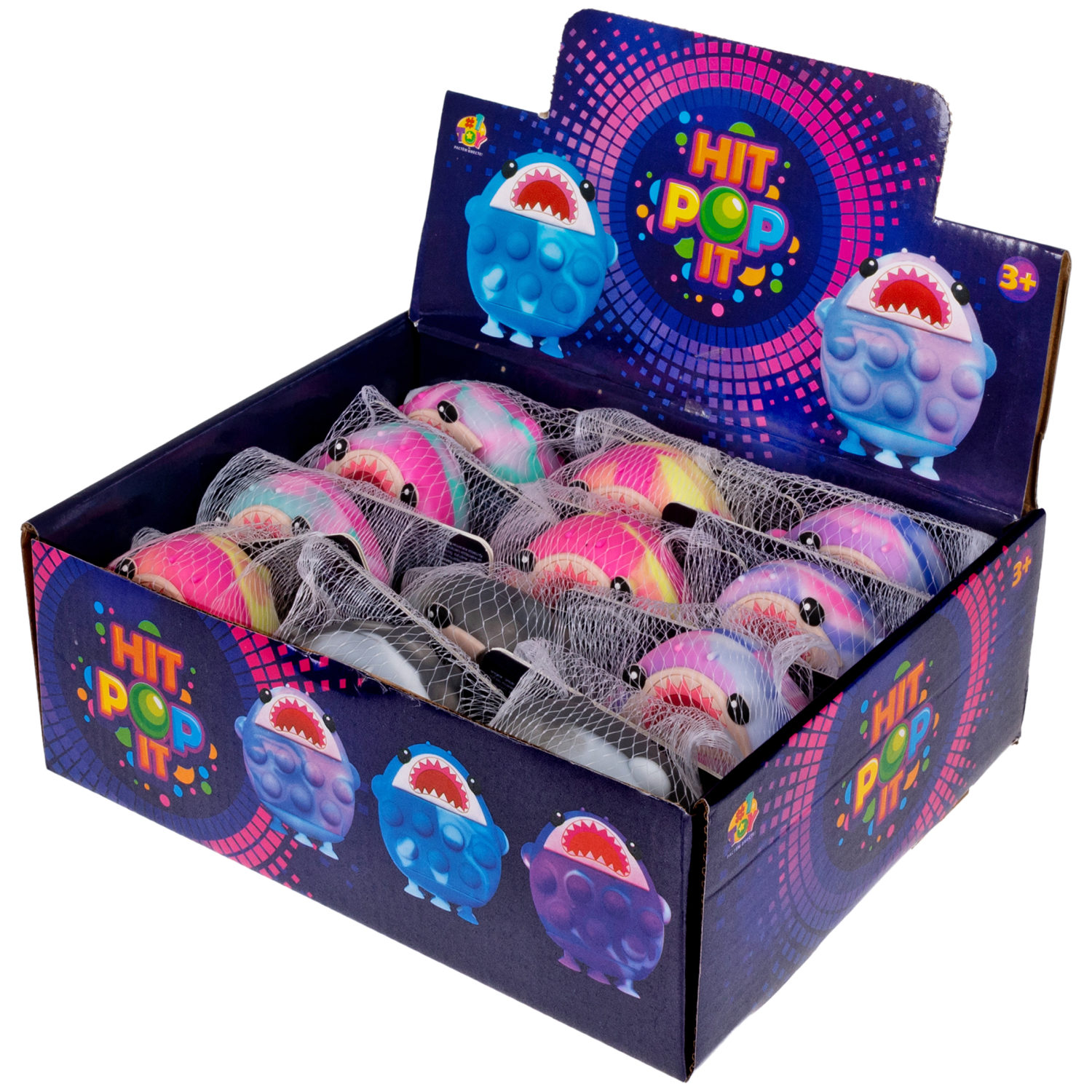 1toy Жмяка Hit Pop It "Акула" на присосках, 8х7х3,5 см, 3 вида в ассортименте