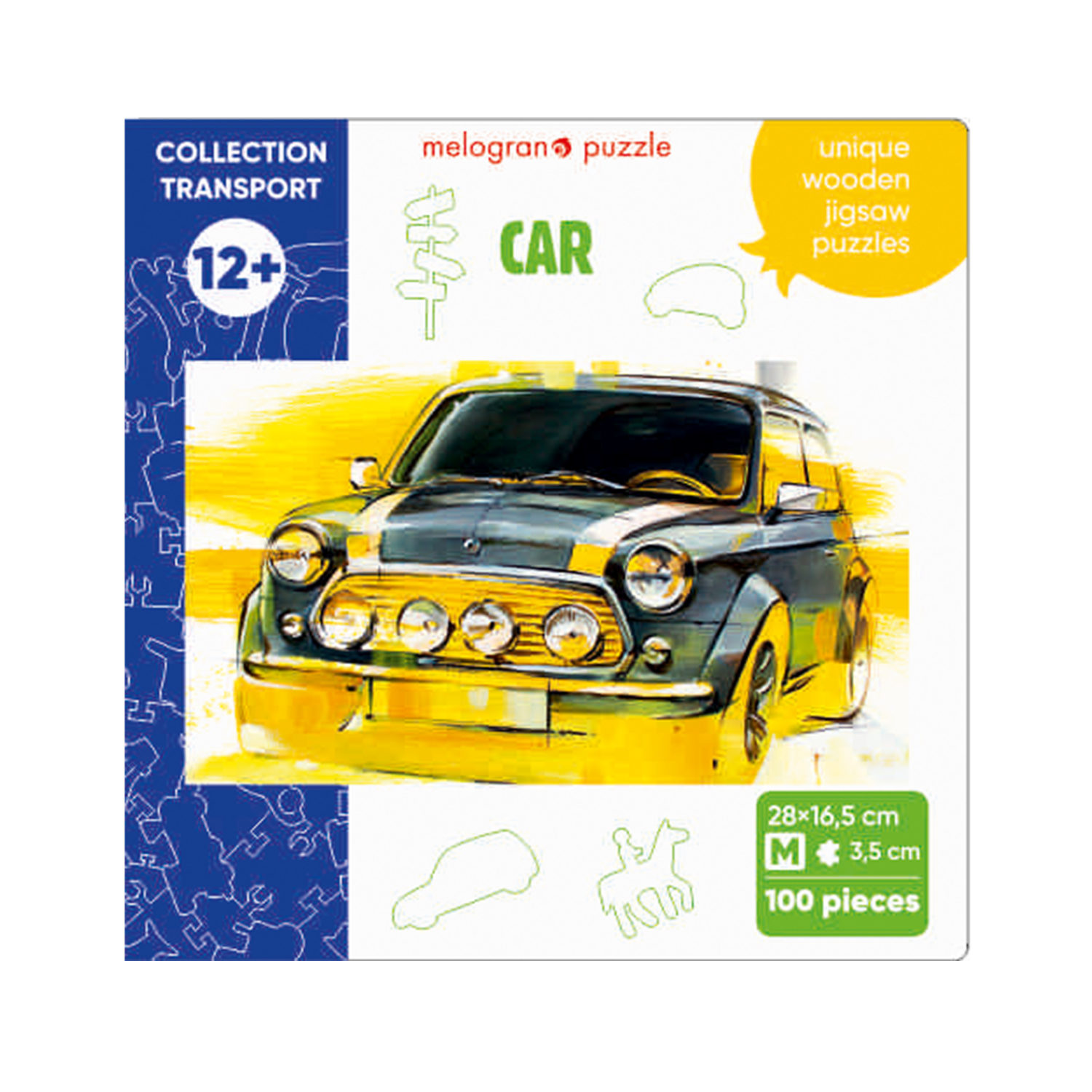 Деревянные пазлы Collection Transport Мини автомобиль, 100 деталей, 28х16,5 см