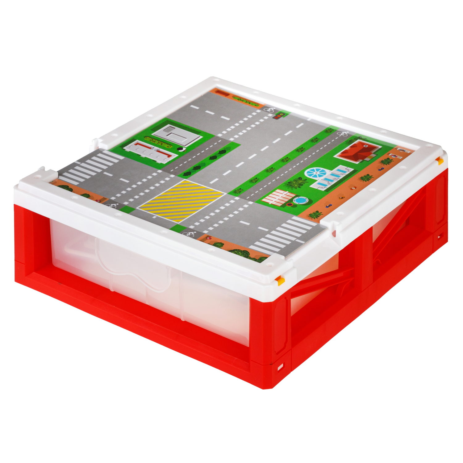 1toy Транспаркинг парковка-ящик "Пожарная команда", коробка, 31*21,5*8 см