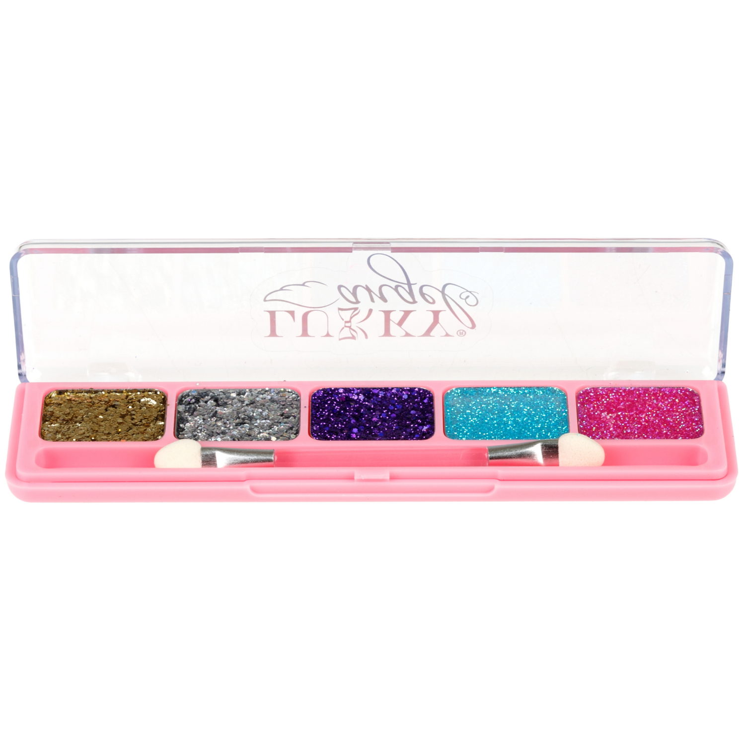 Гель-тени для век детские Lukky Angel, цвета: золотистый, серебристый,  фиолетовый, бирюзовый, розовый, 3 г