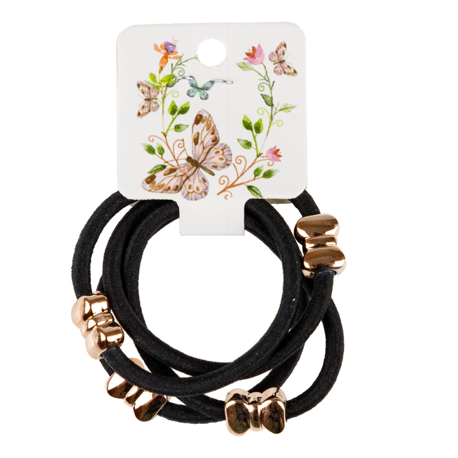 Lukky Fashion набор из 4 резинок для волос с метал.бантиком, 3 цвета в ассортименте: черный, золотой, красный микс