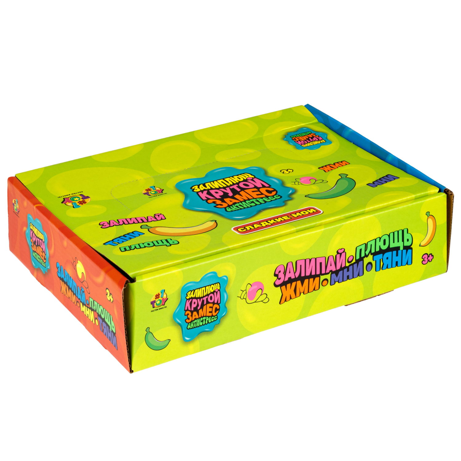 Антистресс-игрушка 1TOY Крутой замес Залиплющ банан, меняет цвет, 9,5х8х3 см