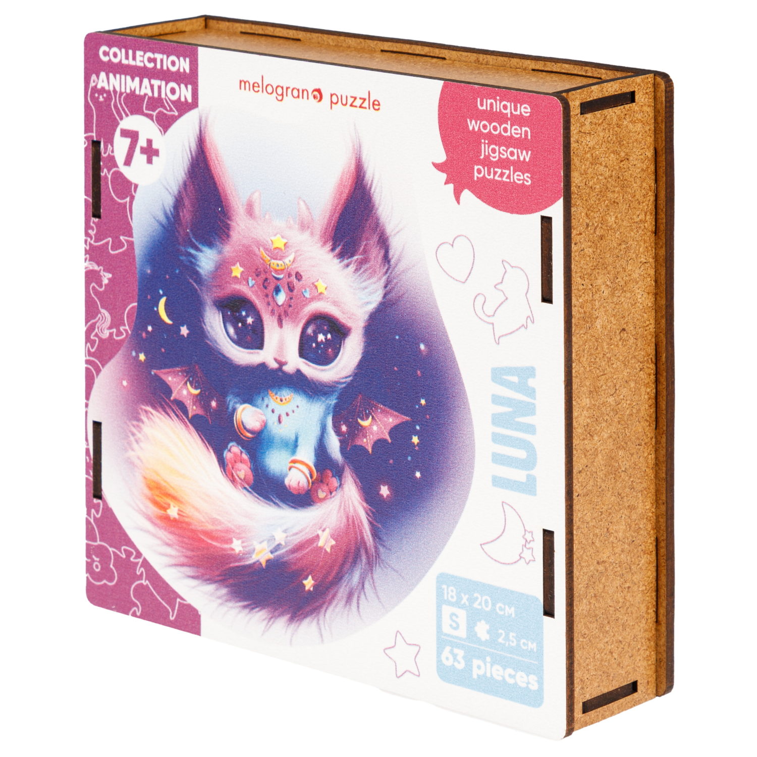 Деревянные пазлы Collection Animals Кошечка Луна, 63 деталей