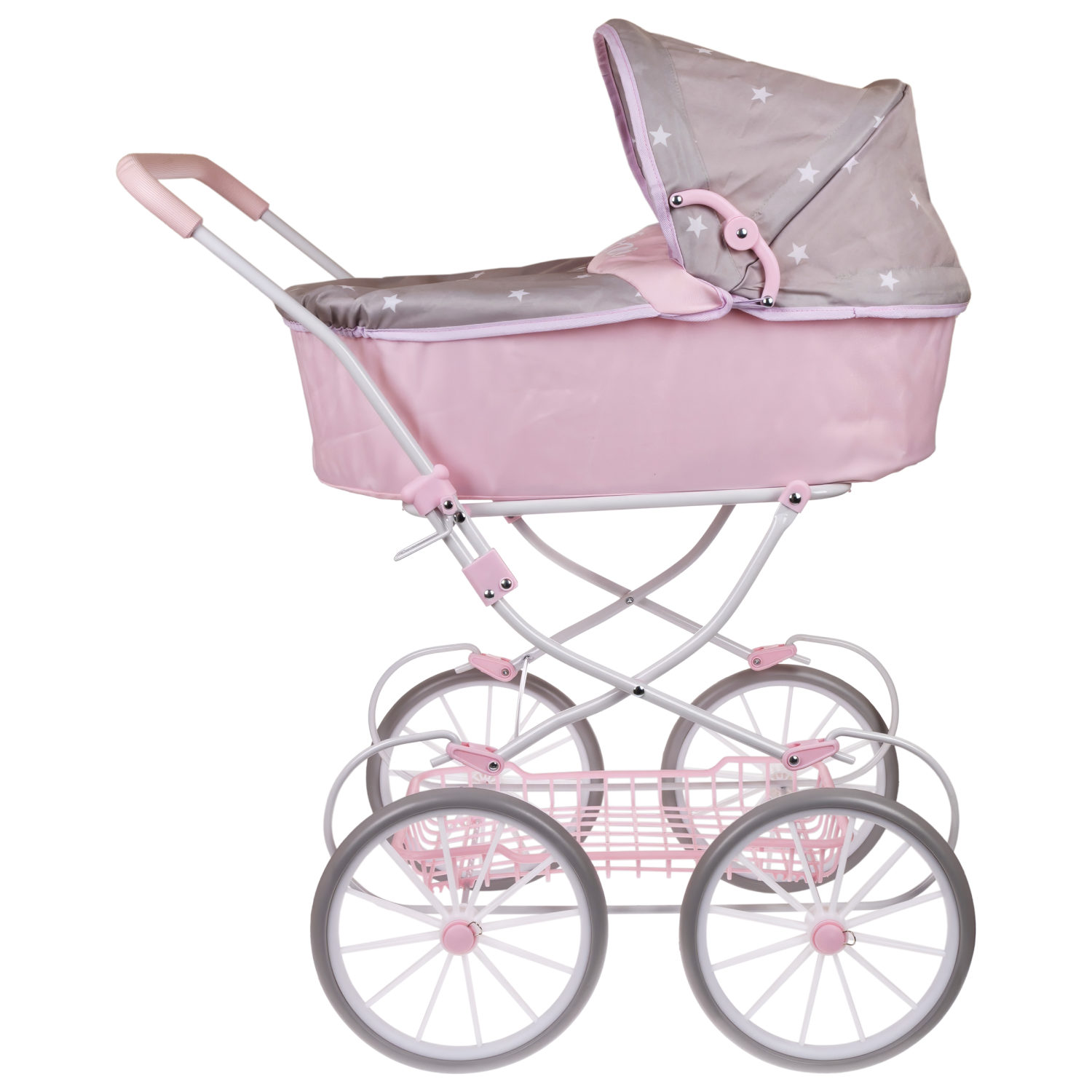 Коляска-люлька для кукол Arias детская, прогулочная, складная, большая, высокая, с сумкой