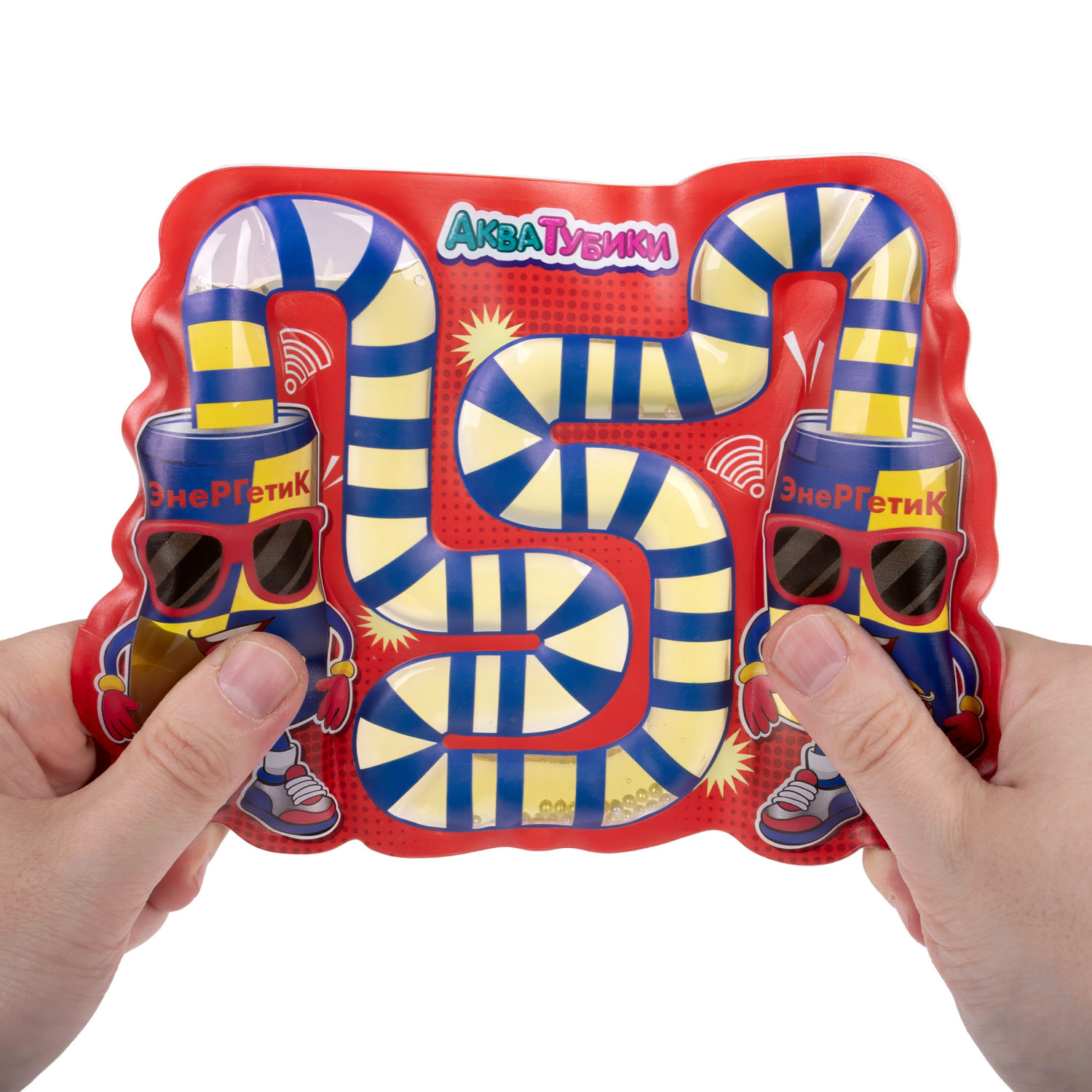 Акватубики 1TOY Бодрячок: Красный Бык, антистресс переливайка