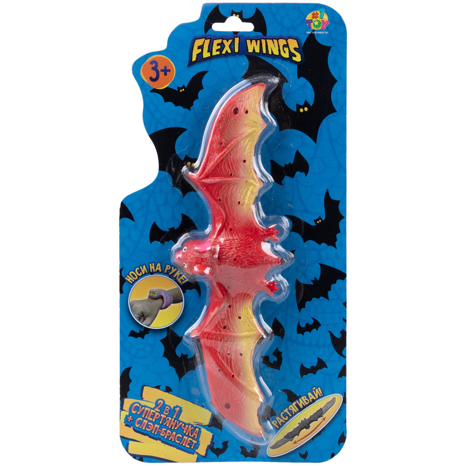 1TOY Супертянучка тягун в виде летучей мыши, цвет в асс.