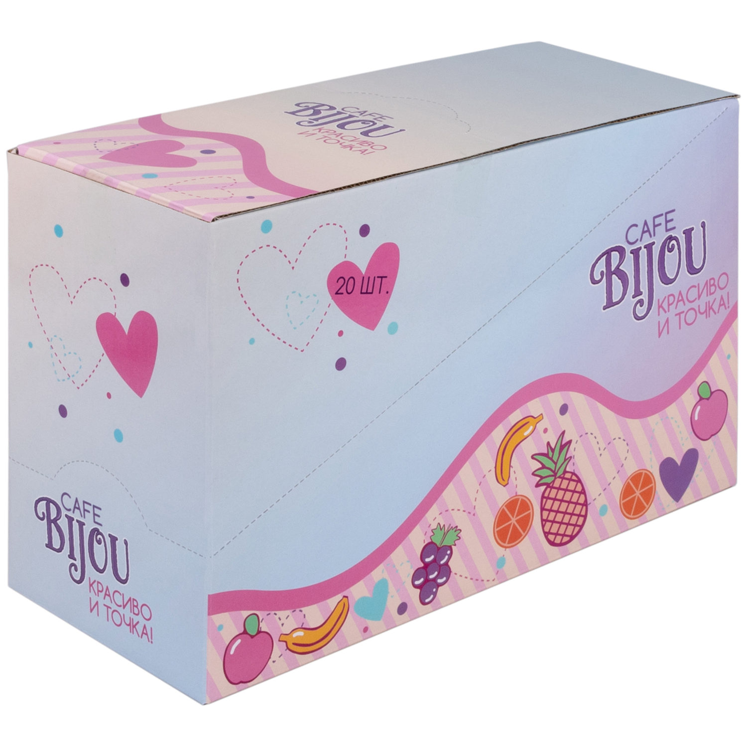 1TOY наб.бусин."Café Bijou" фрукты 5 видов в асс., блистер 12*19см, 20 шт.в дб.