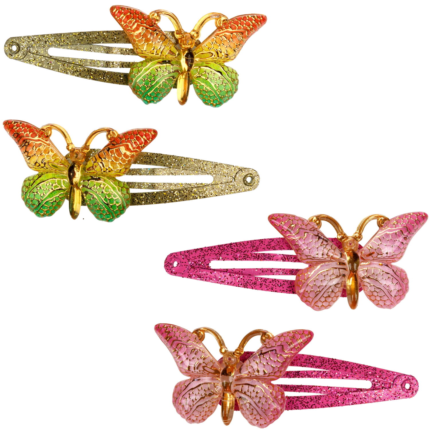 Набор заколок для волос Lukky Fashion Бабочки Crystal Хамелеон, клик-клак, 2 шт., 2 цвета в ассортименте
