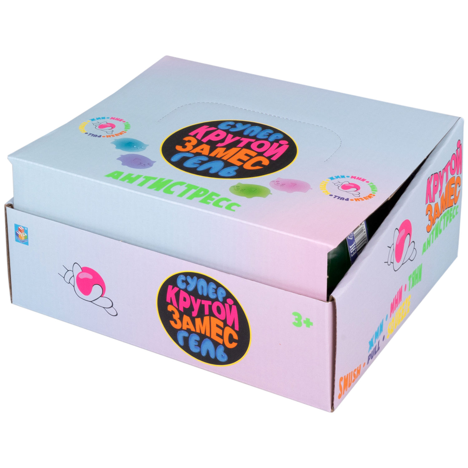 Антистресс-игрушка для рук 1TOY Крутой замес Супергель котик 4 цвета в ассортименте, 6*7,7 см