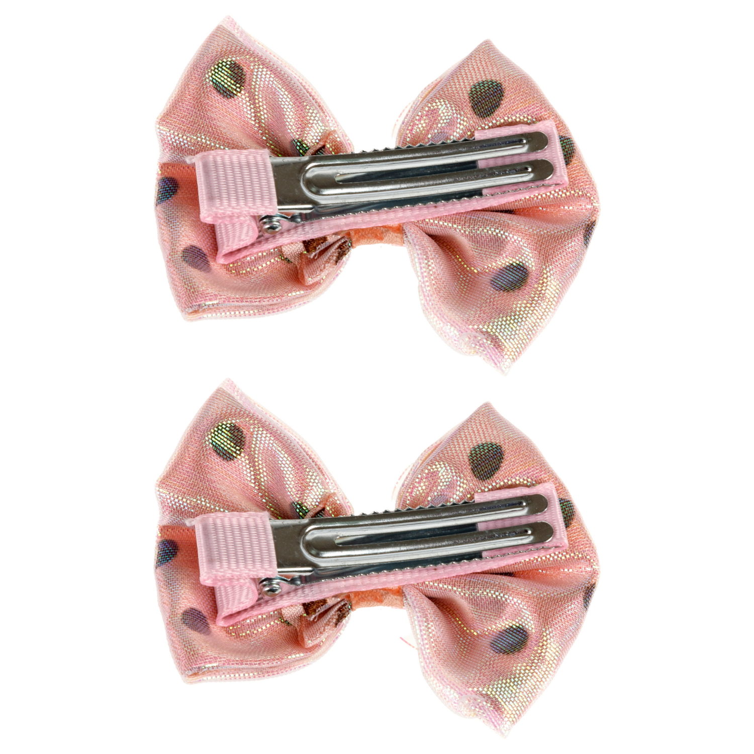 Lukky Fashion набор из 2 заколок-зажимов Бантик в горошек Пин-Ап, 4 цв.микс