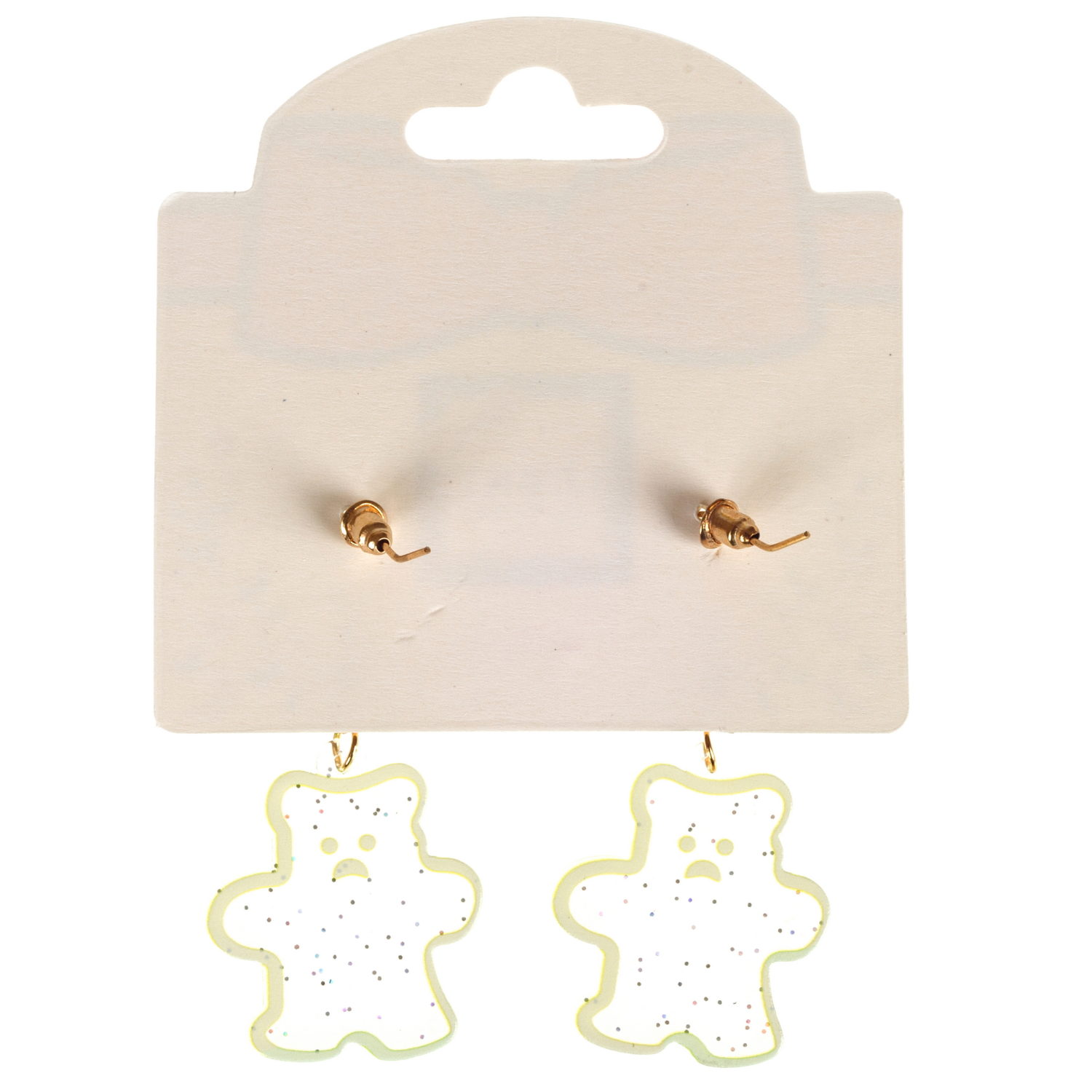 Серьги Lukky Fashion Мишки с неоновой обводкой и блестками, желтый