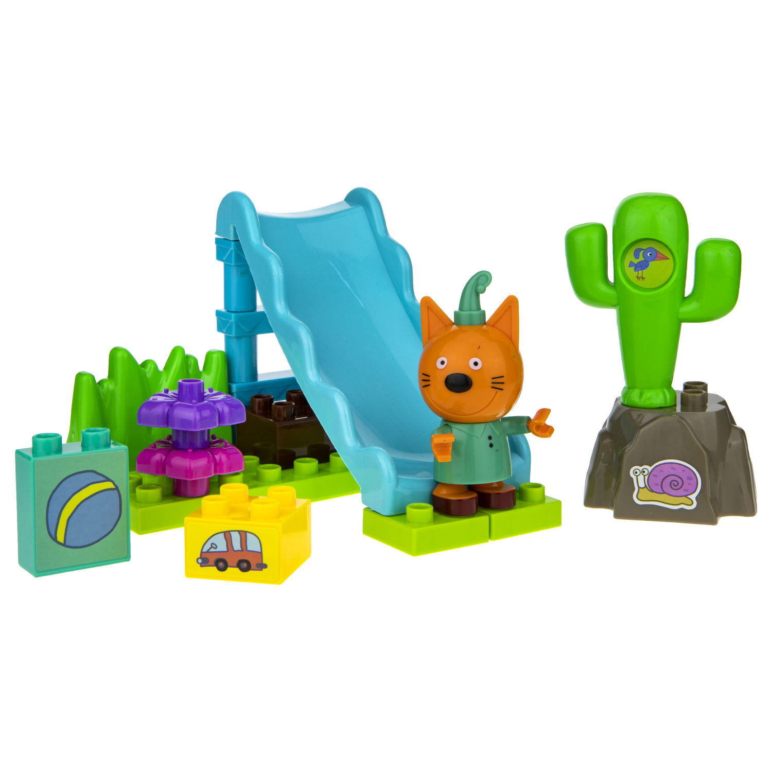 Конструктор 1TOY Три кота "Компот на детской площадке", 16 деталей