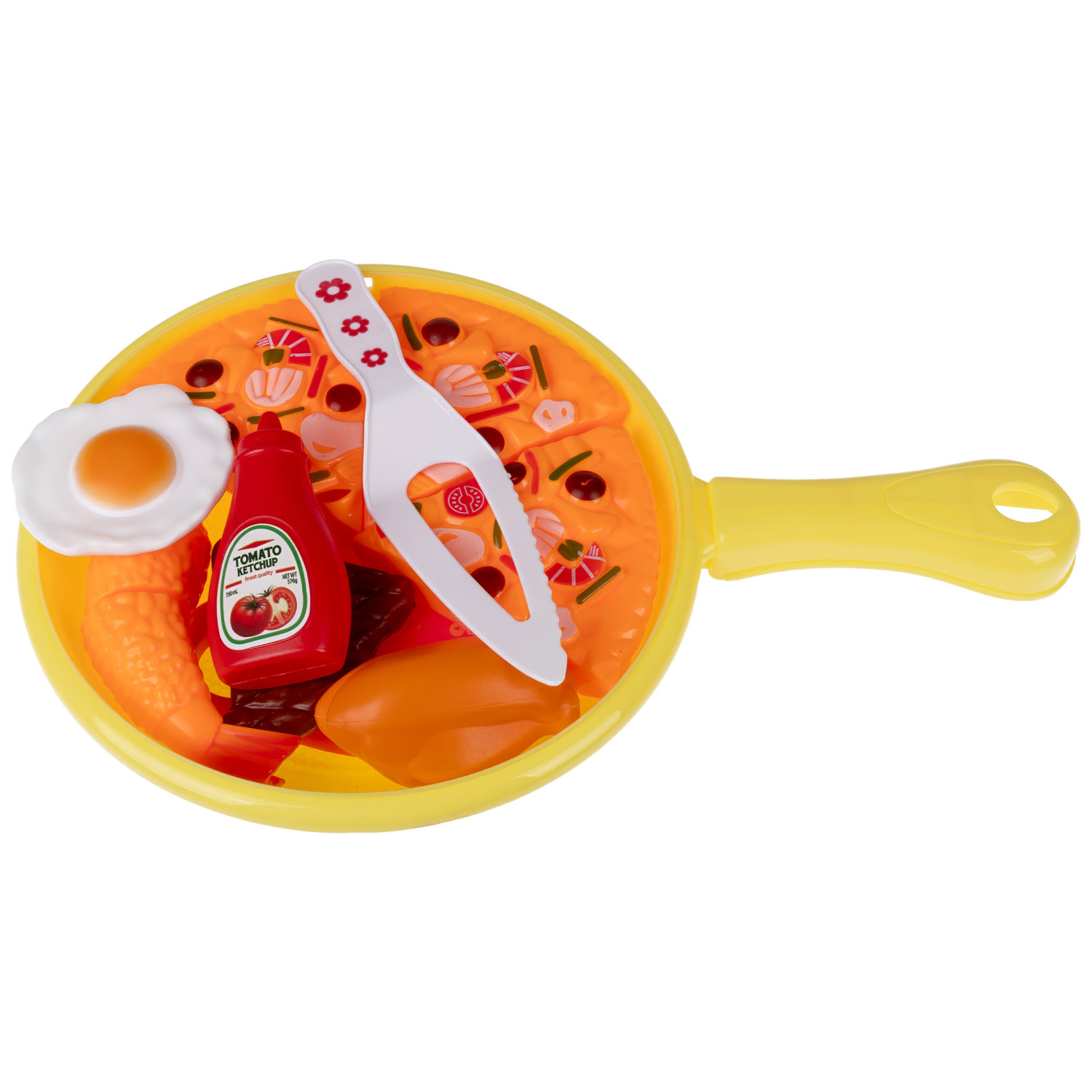 1TOY ДЕВОЧКИНА РАДОСТЬ Набор продуктов в сковороде "Пиццерия", 30х19 см.