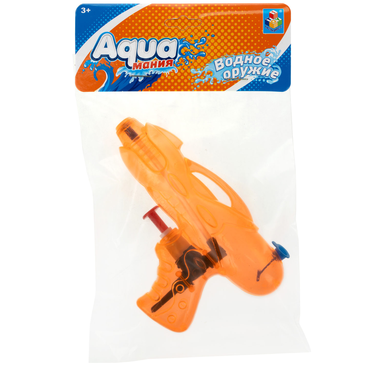 Водный пистолет 1TOY Аквамания, 12,5х8,5х2,4 см