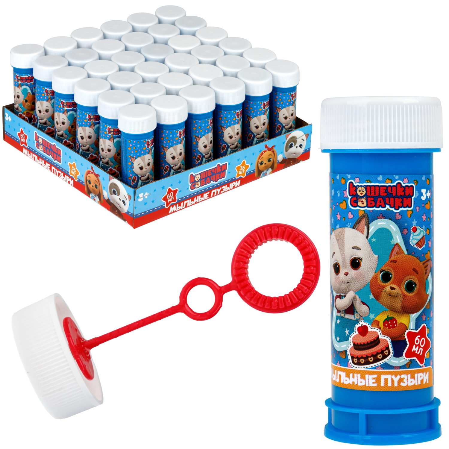 Мыльные пузыри 1TOY Кошечки-собачки, 60 мл