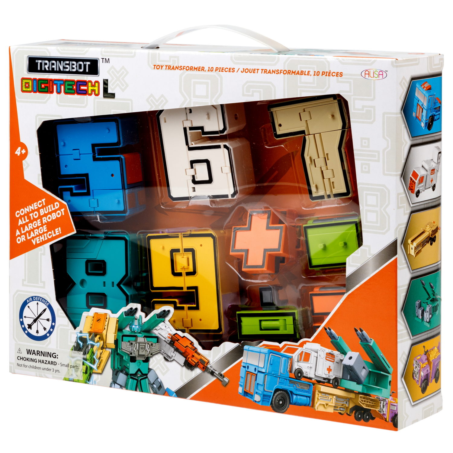 Трансботы L 1TOY ПВО: Передвижной ЗРК Панцер, цифры-трансформеры, набор, 5 цифр и 5 знаков