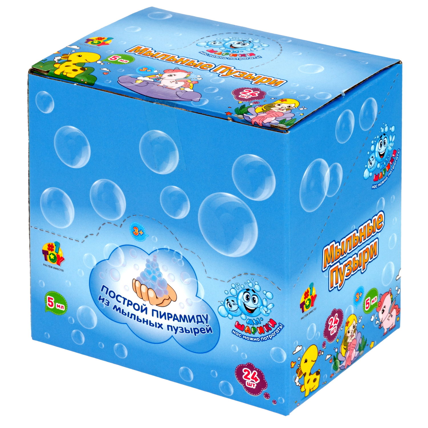 Нелопающиеся мыльные пузыри 1TOY Мы-шарики! Единорог, 5 мл, 3 цвета в ассортименте