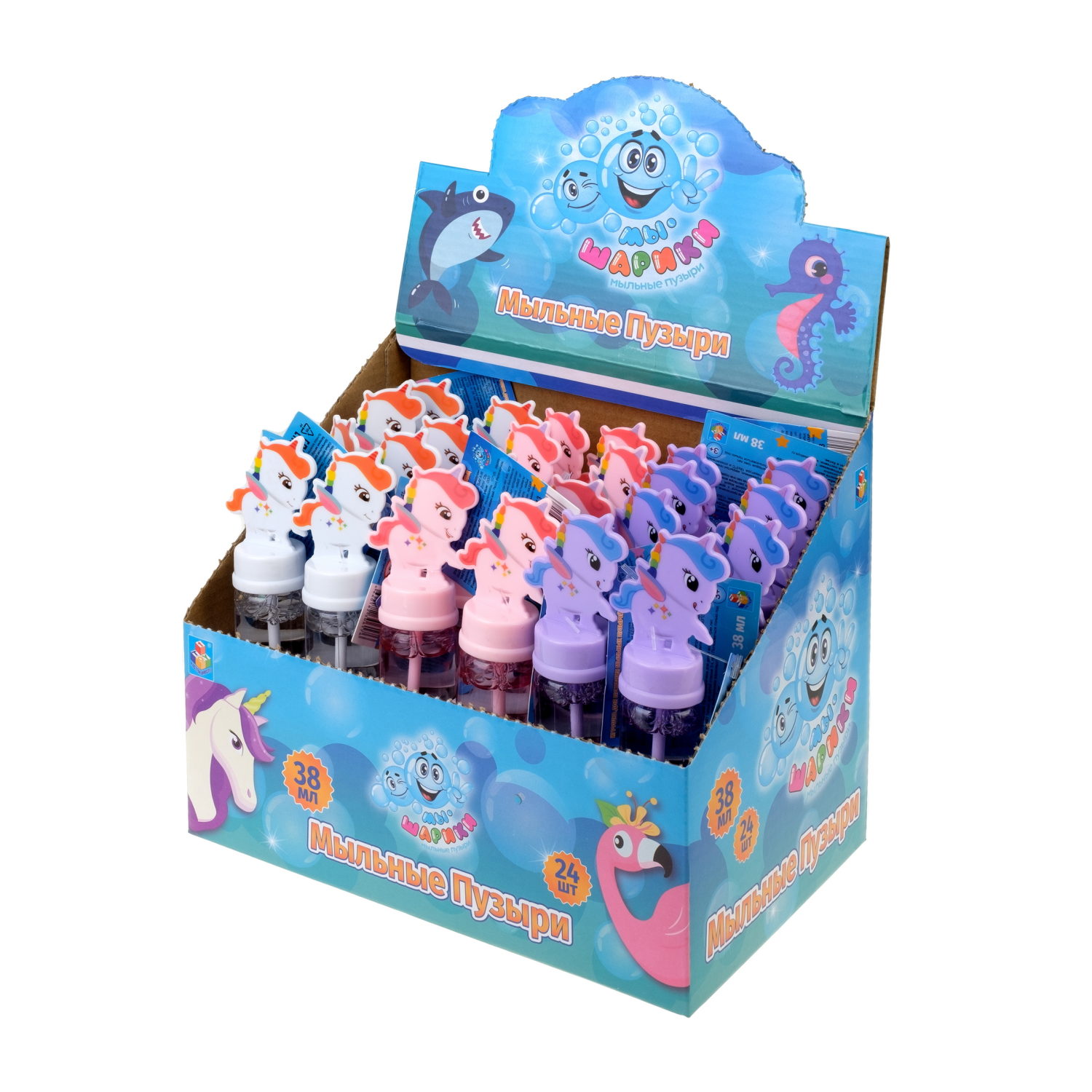 Мыльные пузыри 1TOY Мы-шарики! Единорог, 38 мл, в ассортименте