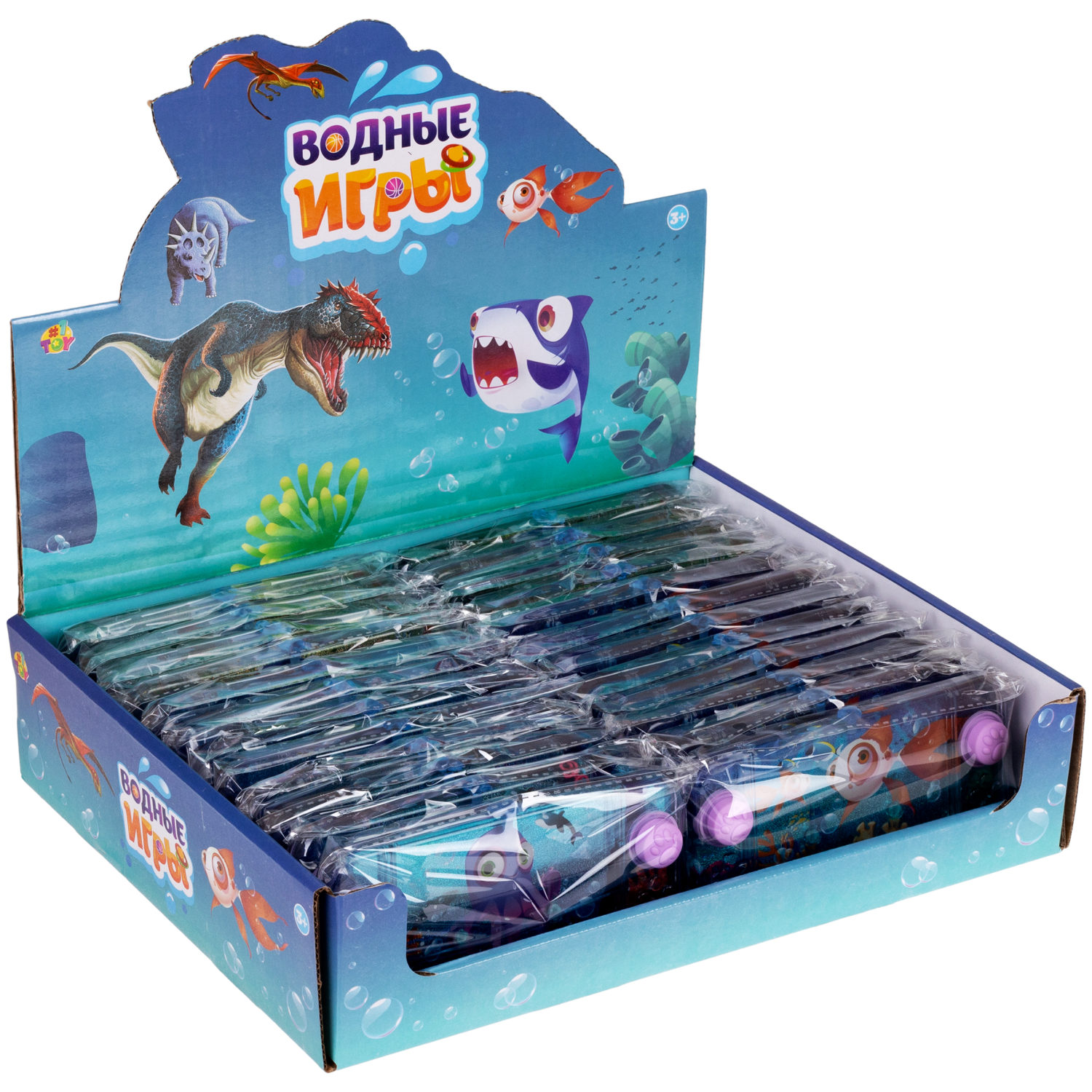 1TOY Игра с водой насади колечки морские обитатели, 3 вида в ассортименте, 15,5*7*2см