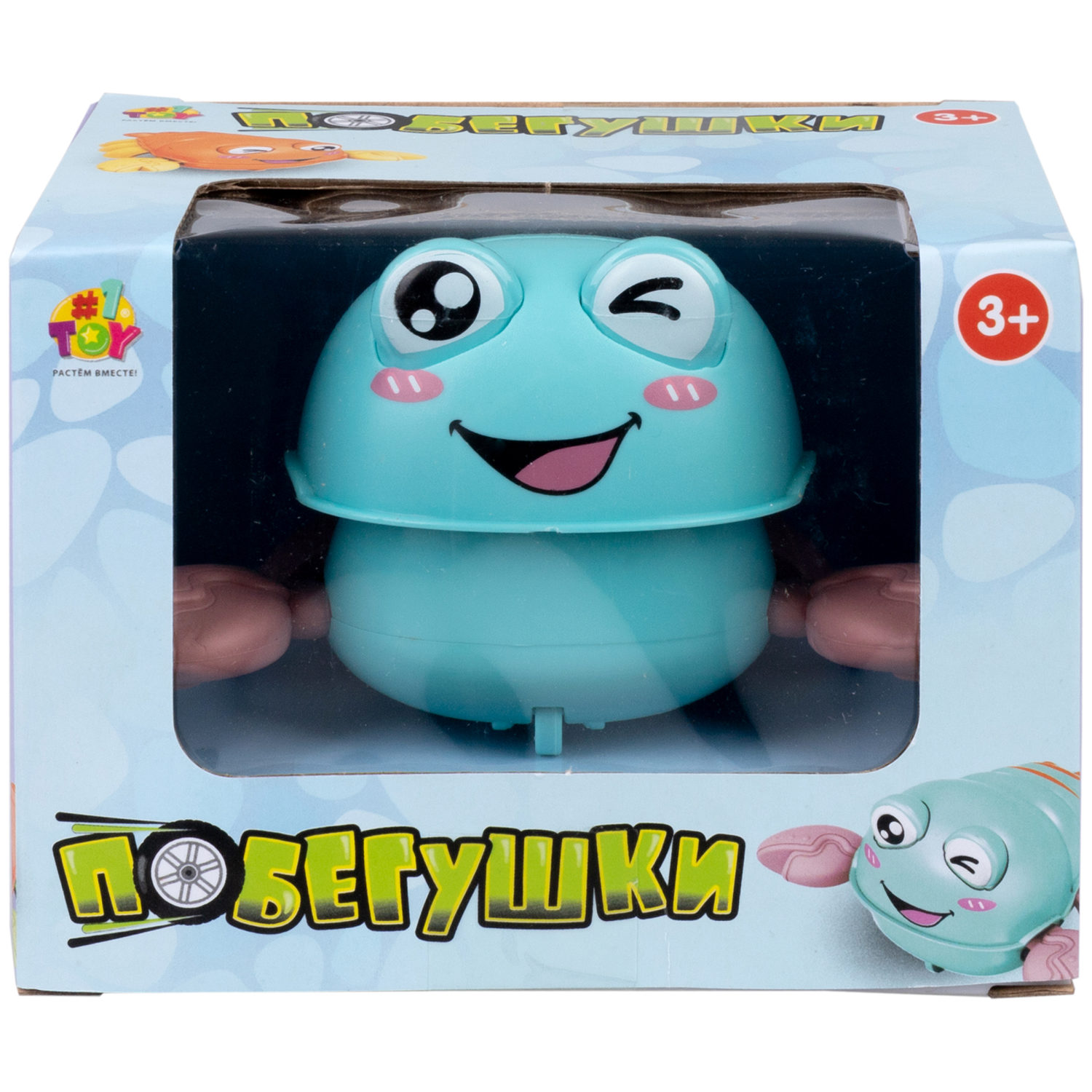 Инерционная игрушка 1TOY Побегушки Рак, голубой
