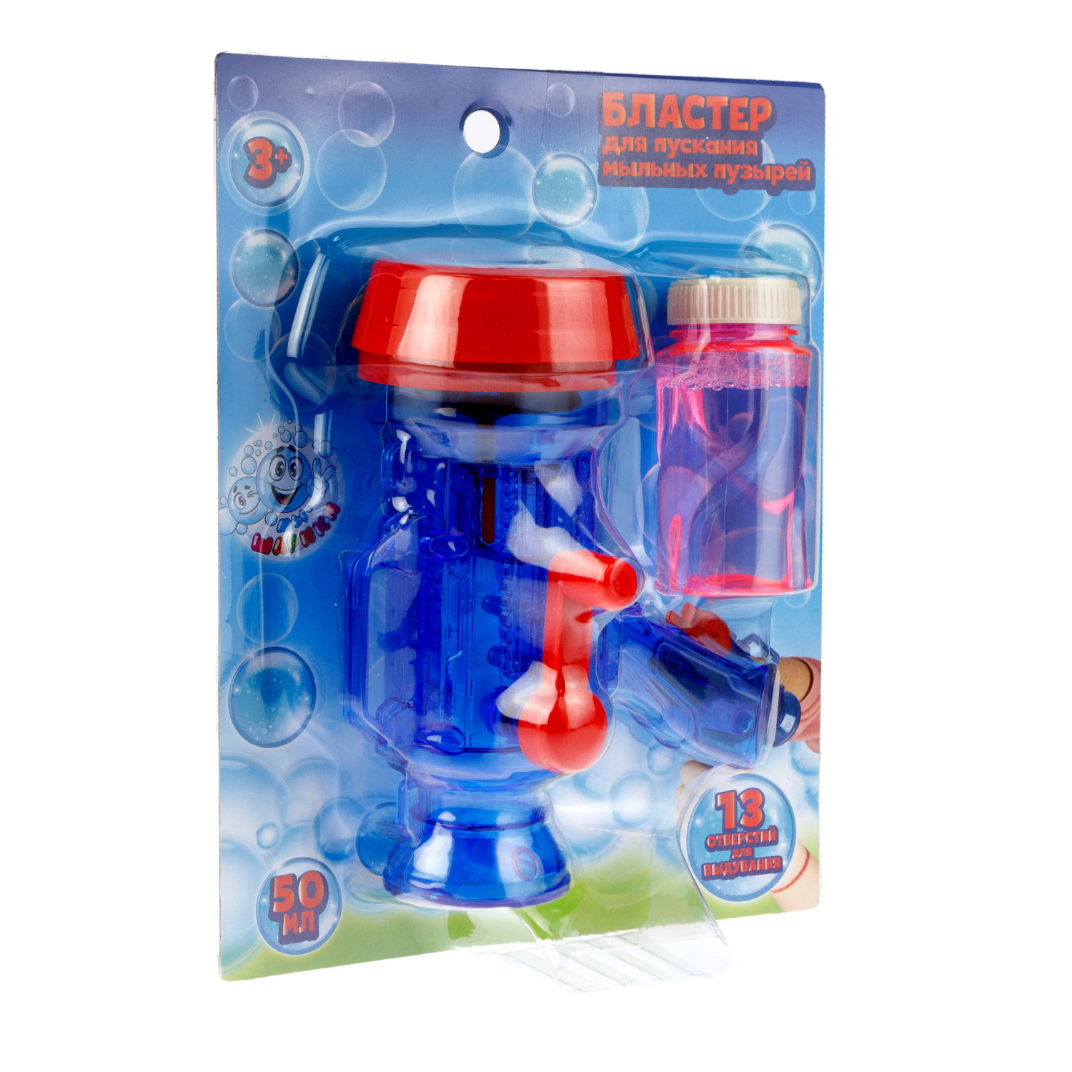 Мыльные пузыри 1TOY Мы-шарики! бластер механический 50 мл, 13 стволов