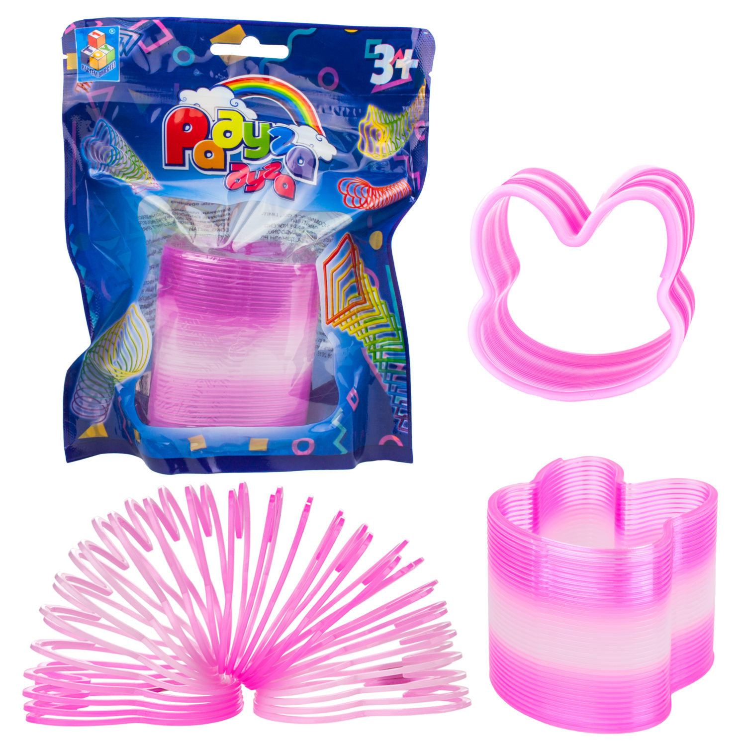 Пружинка радуга 1TOY «Радуга-дуга» Зайка, 6*7 см