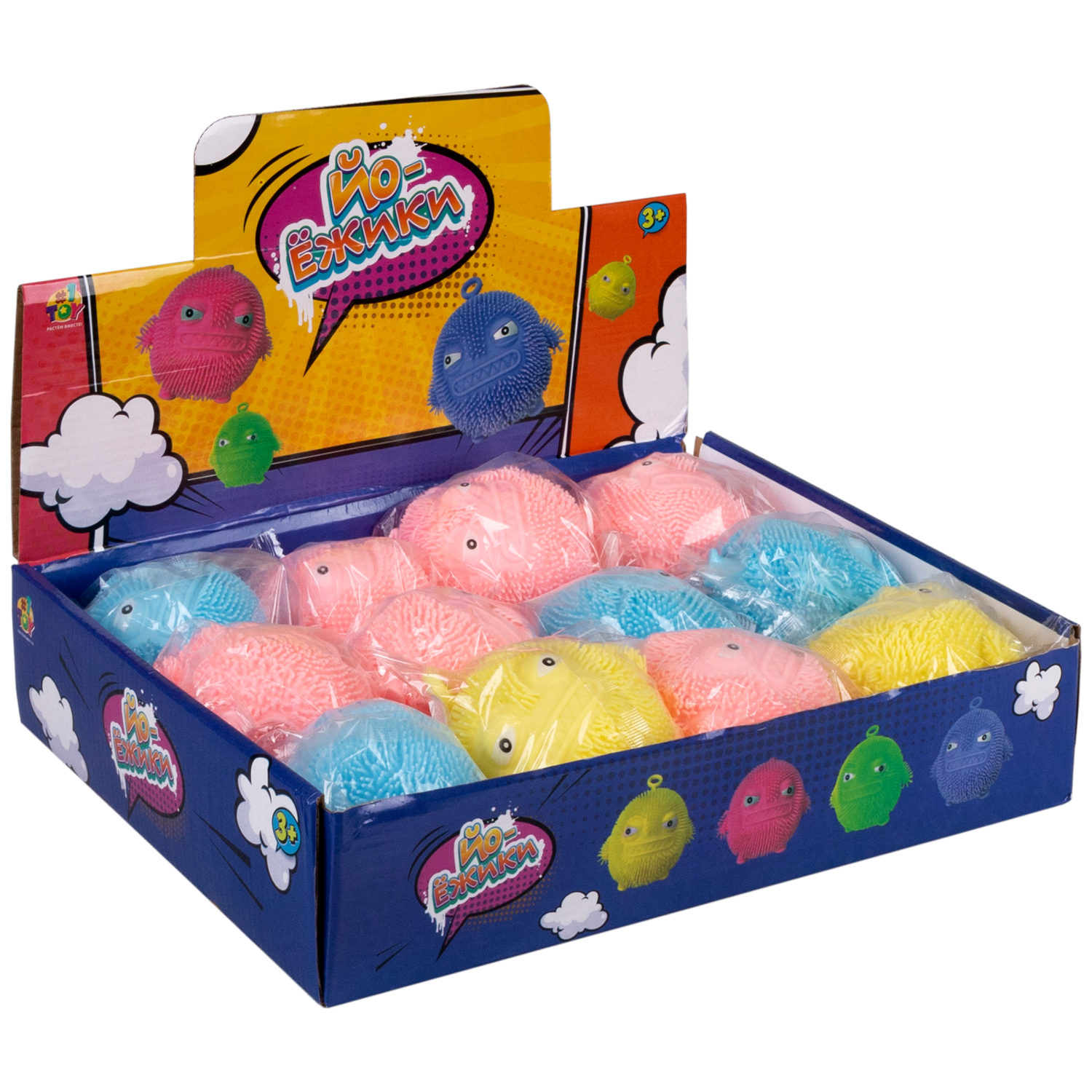 1Toy Йо-Ёжик "Монстры", 8х8 cм, 4 вида в ассортименте